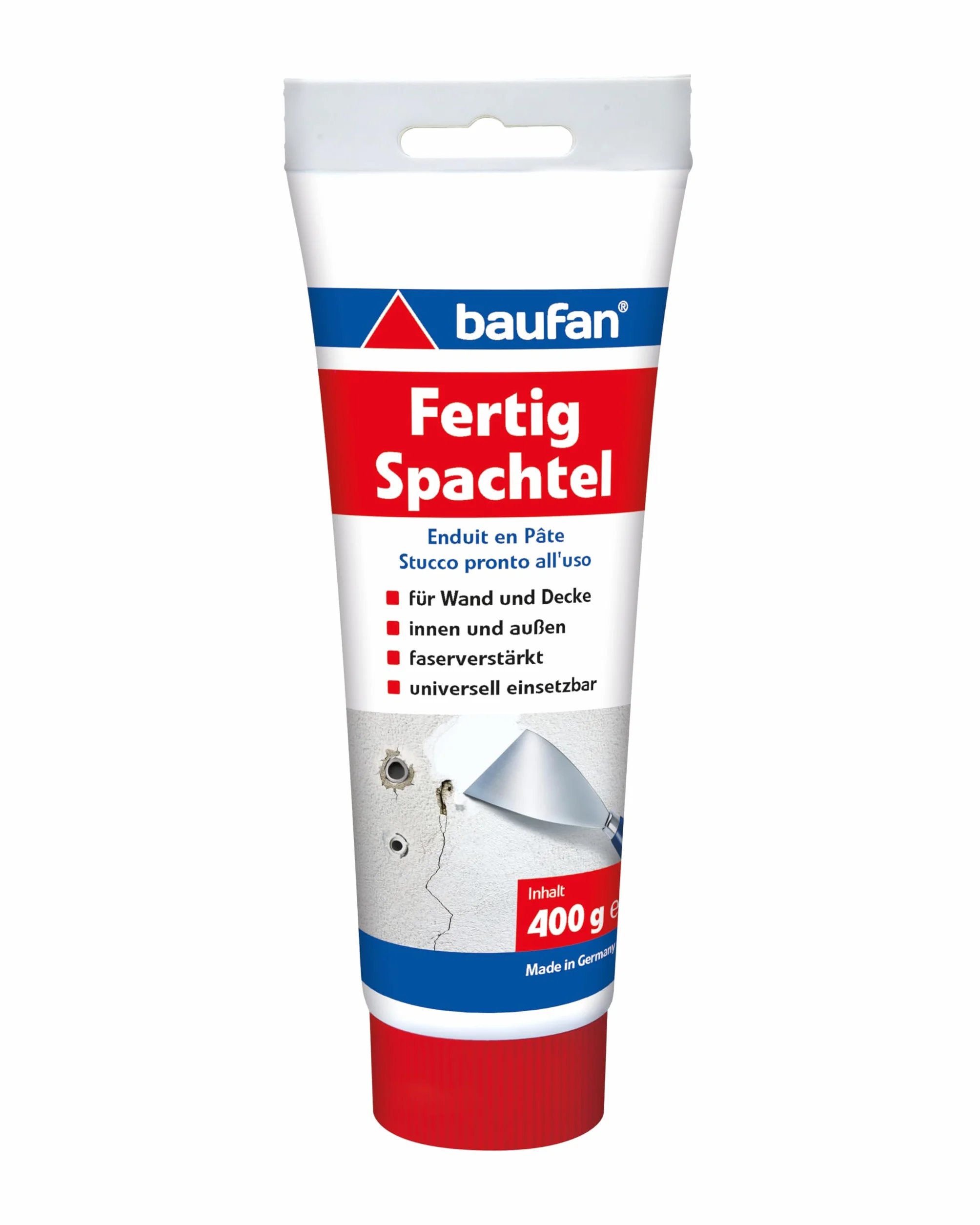Baufan 4016220000000 33306008 Gotowa Masa Szpachlowa, Biały, 400 g