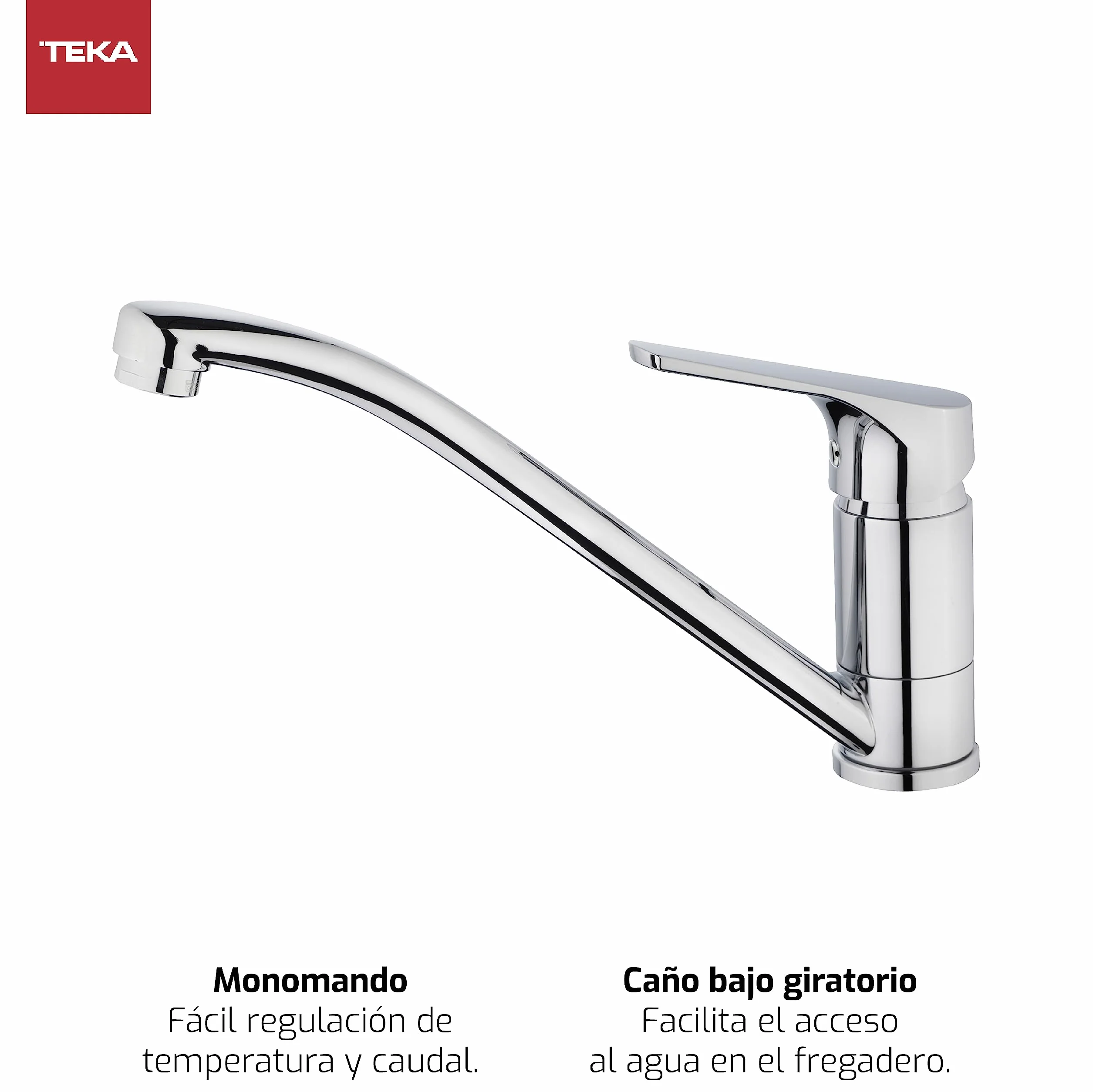 Teka Kitchen Tap Monomando Caño pod MTP 913 Chrome Kolor Ref 469130200 Caño pod obrotem