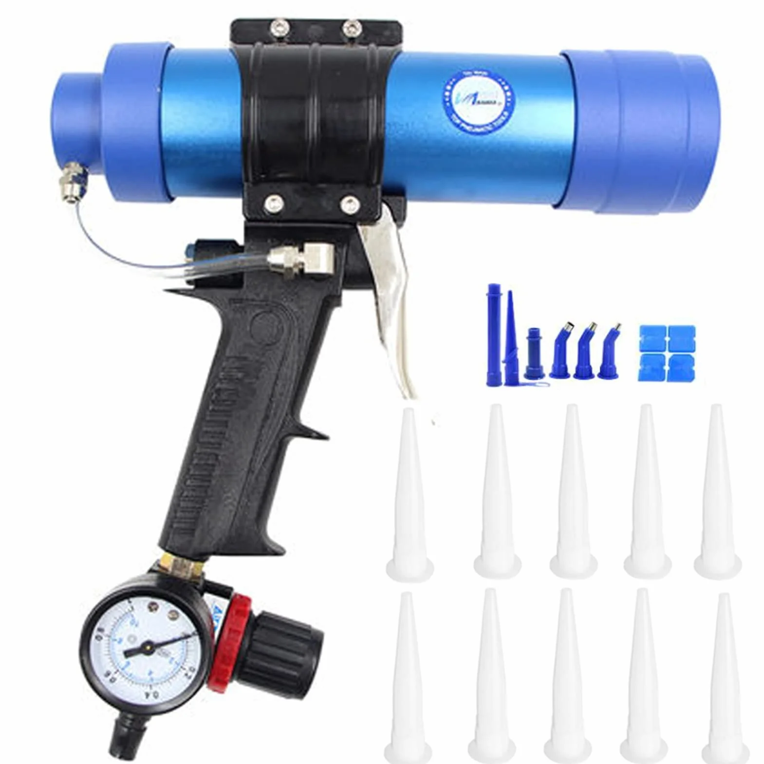 Pistolet do uszczelniania powietrza 310 ml / pneumatyczny dozownik kartridżów silikonowy aplikator narzędzie do klejenia szkła pistolet uszczelniający do uszczelniania, napełniania