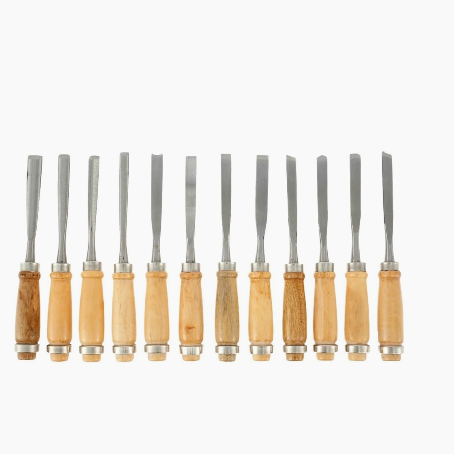 4/12 szt. Zestaw dłut do drewna Ostra rzeźba ze stali chromowo-wanadowej Ergonomiczne narzędzia obróbki stolarskiego(B 12Pcs)
