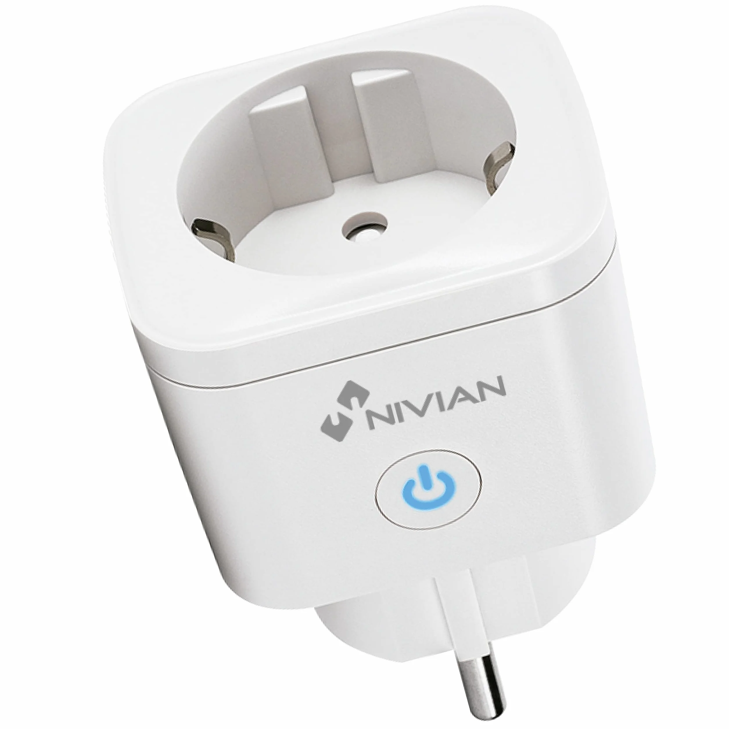 Nivian–Inteligentna wtyczka–Wifi 2.4 Ghz– do 16 A i 3680W – ochrona przeciwprzepięciowa i kontrola zużycia energii–Kompatybilny z Amazon Alexa i Google Home Remote Control z APP Tuya