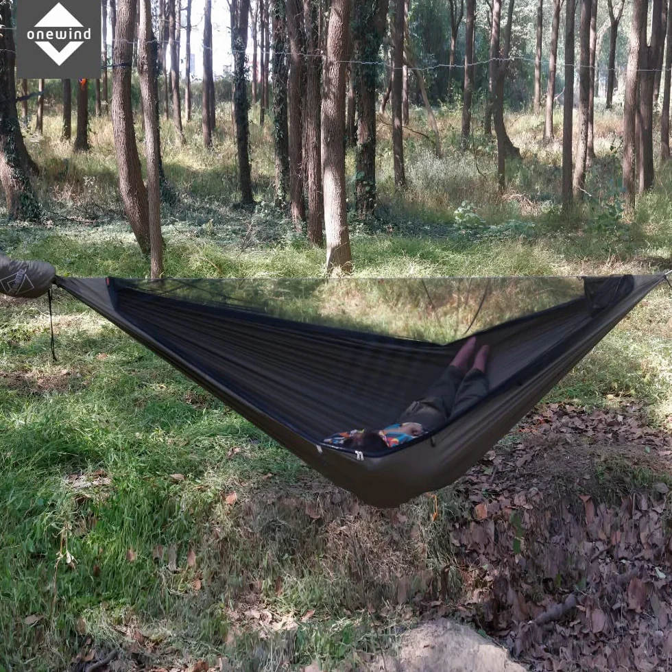 Onewind 12' Podwójny Hamak Kempingowy z Moskitierą 40D Nylon Ripstop 335 cm