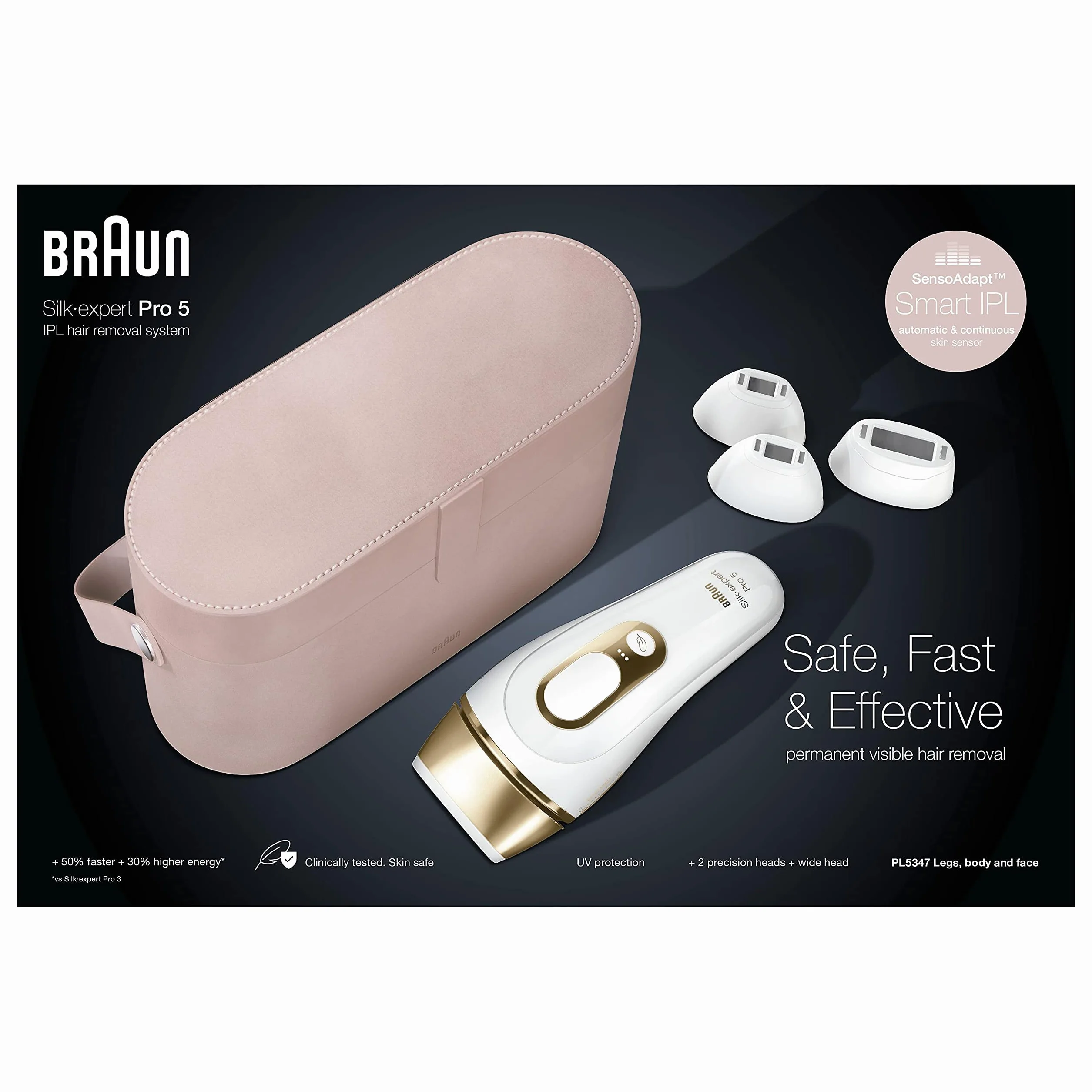 Braun Silk-expert Pro 5 Depilator Laserowy, Biały/Złoty