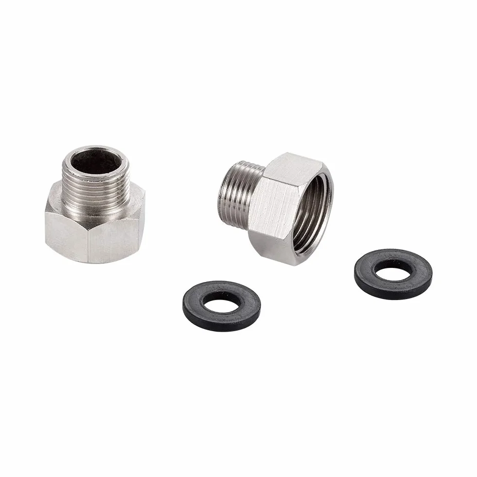 Ibergrif M3/8 cala M1/2 cala UK adapter kompresyjny wtyczka z 3/8 cala na 1/2 cala, metal, chrom, srebrny