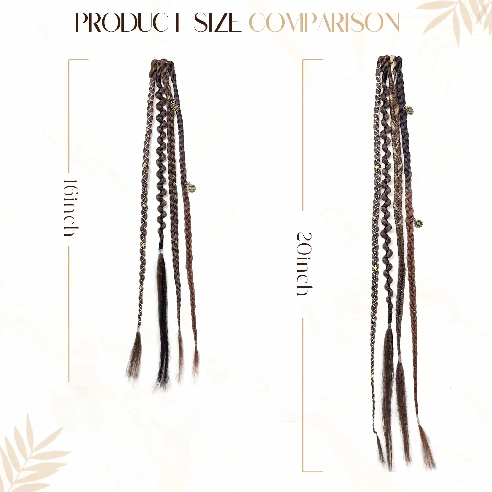 Clip in Braids 2 Sztuki Bohemian Braid Extensions z Klipsami 16 Calowe Syntetyczne Plecione Treski z Koralikami do Codziennych Stylizacji
