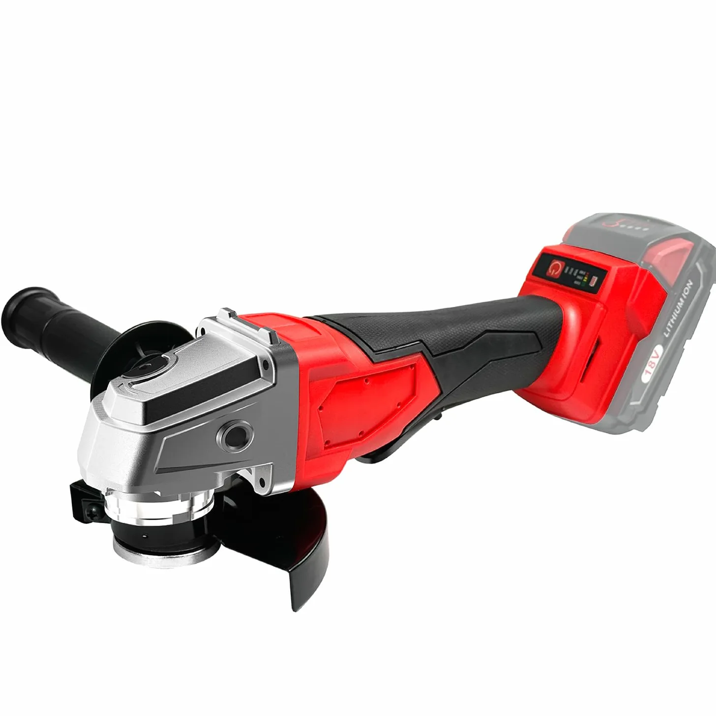 Bezprzewodowa szlifierka kątowa kompatybilna z Milwaukee M18 18 V bateria (bez baterii), zasilana baterią, szlifierka kątowa 4-1/5.1 cm (bez kółek) (czerwona)