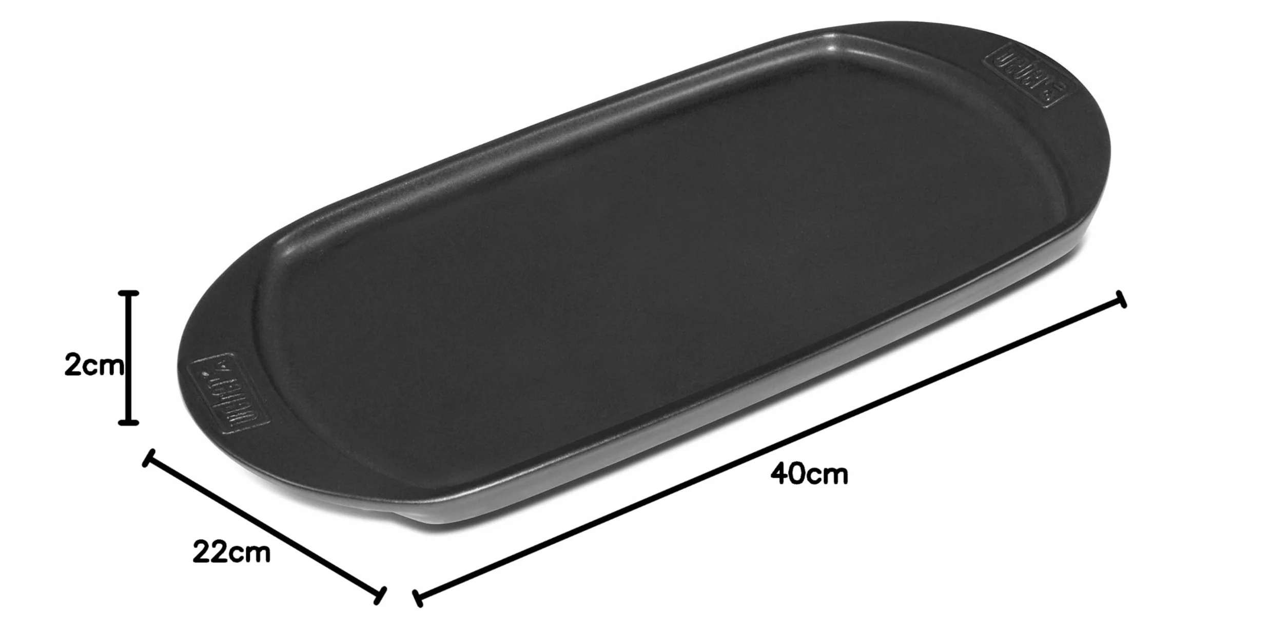 Weber Ceramiczna płyta grillowa Plancha Mała 40x22 cm Patelnia BBQ z ceramiczną powłoką nieprzywierającą Czarna