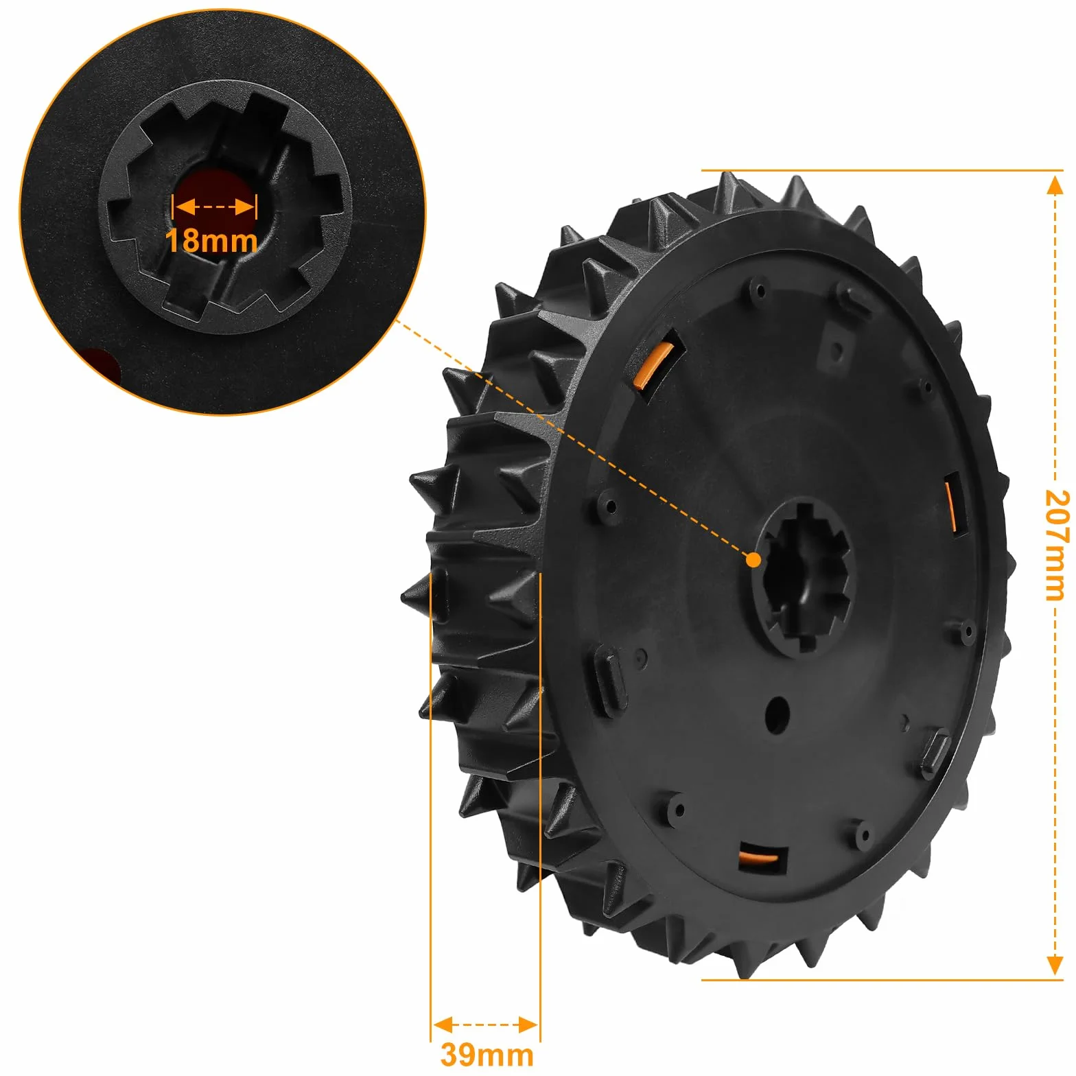 Worx Landroid koła do robota koszącego, kompatybilne z WR141E / WR142E / WR143E / WR165E / WR167E