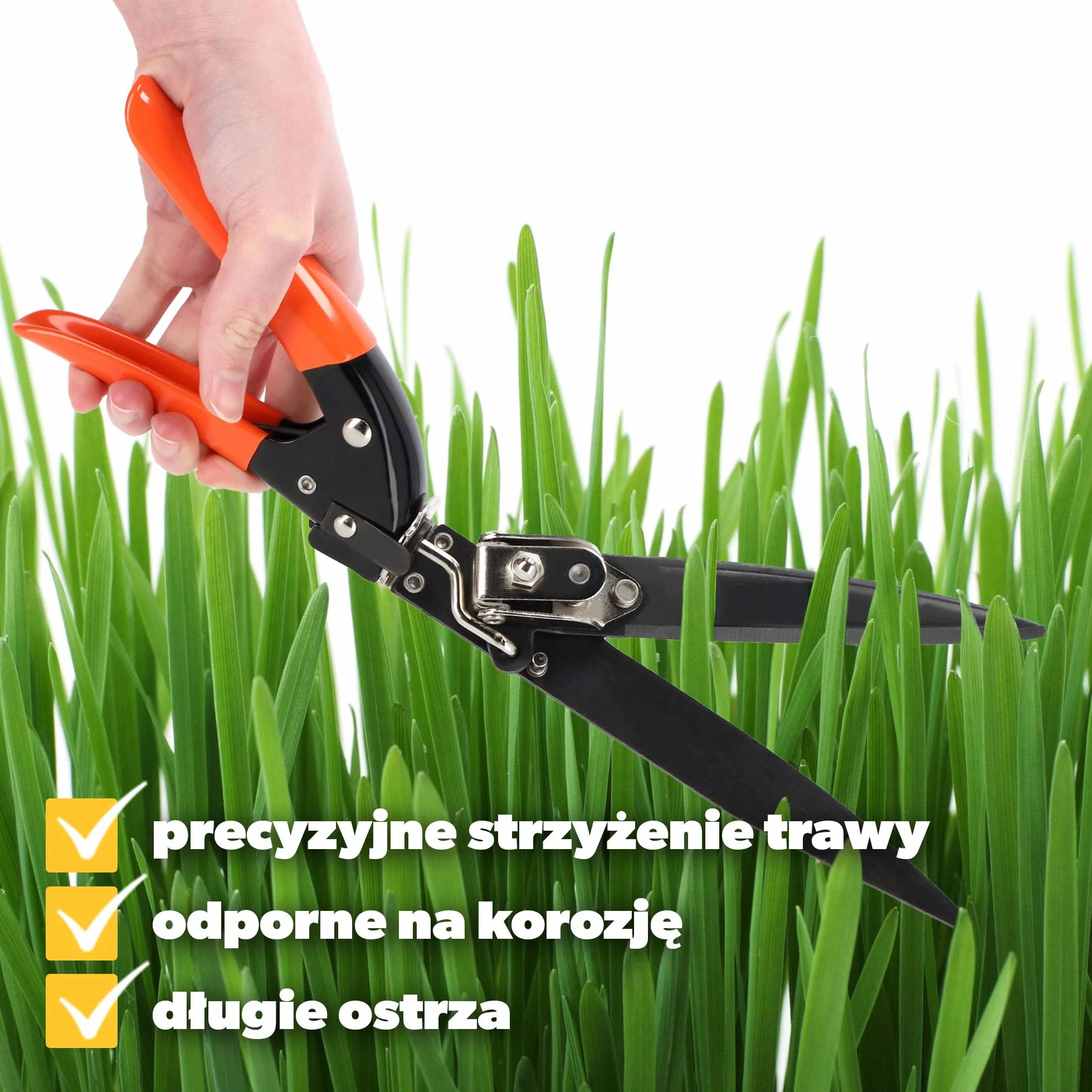 KADAX Nożyce do trawy i obrzeży 33 cm stalowe ostrza obrotowa głowica