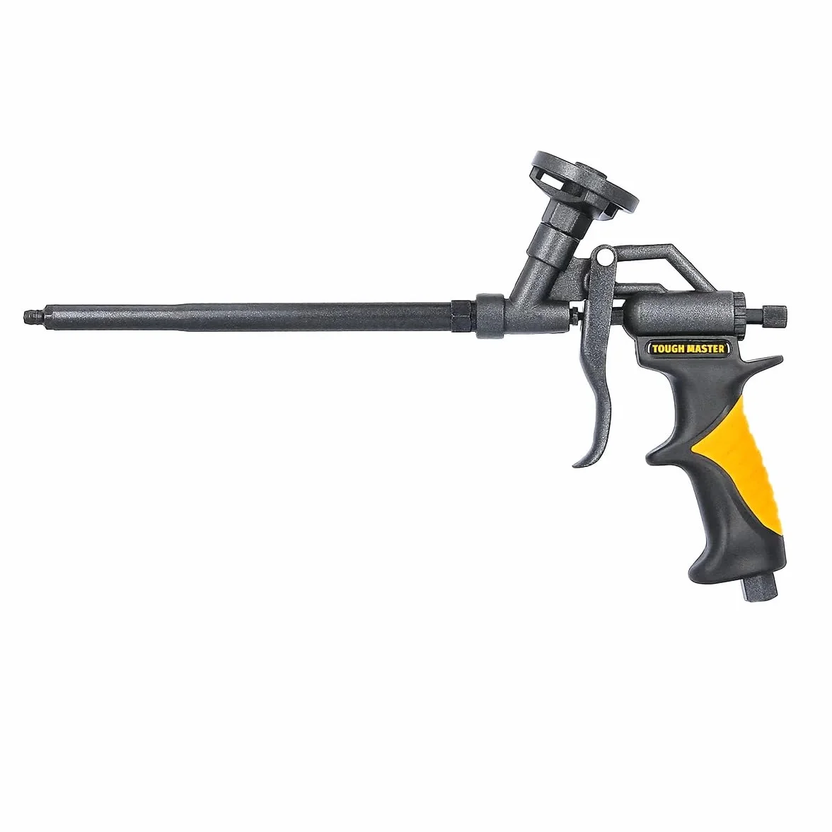 TOUGH MASTER Pistolet piankowy profesjonalny wytrzymały aluminiowy pistolet do spieniania z podwójną ochroną PTFE, rurka ze stali nierdzewnej i aplikator natryskowy igły z x2 plastikowymi dyszami x2