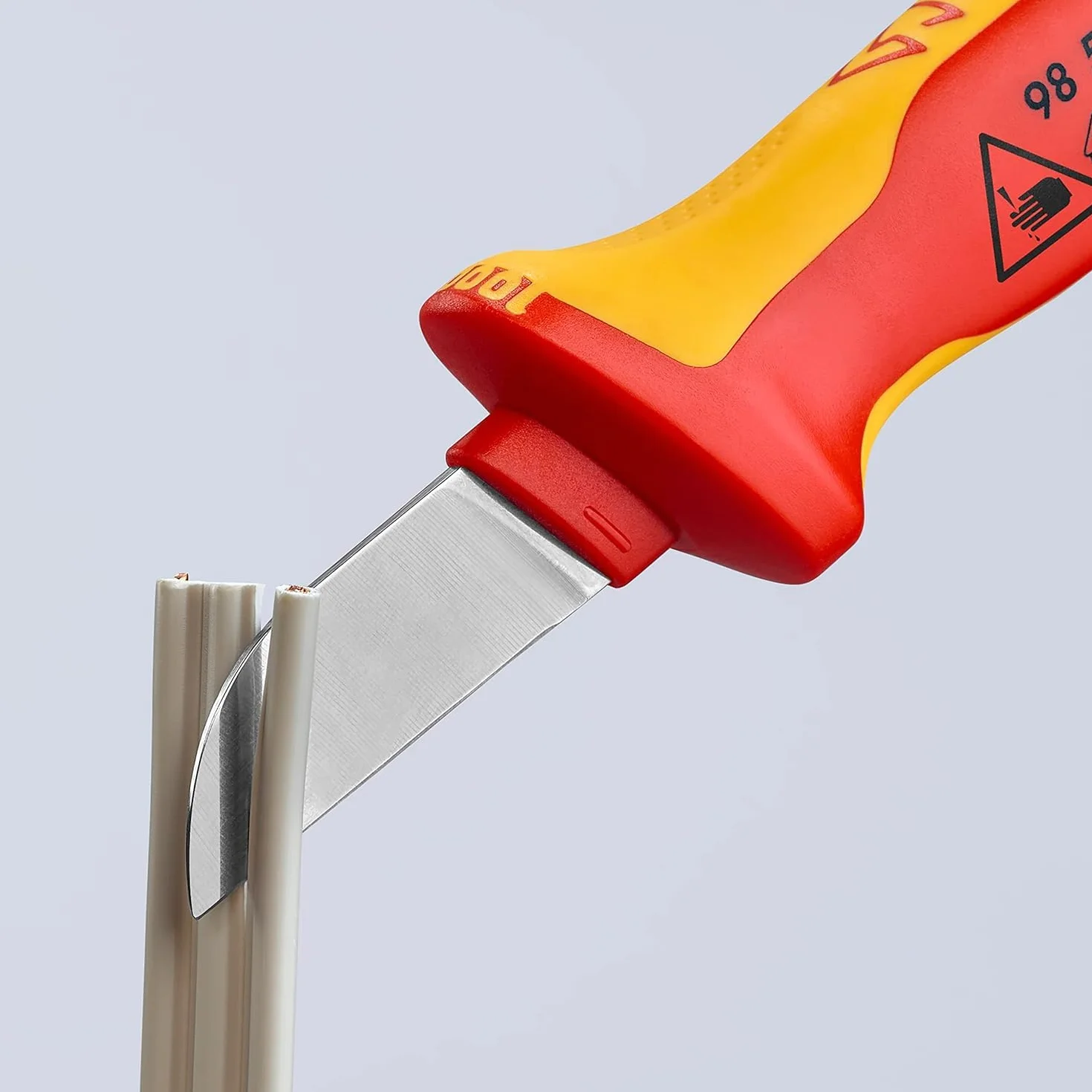KNIPEX Nóż do kabli rękojeść dwukomponentowa izolowana wg VDE 190 mm, 98 52