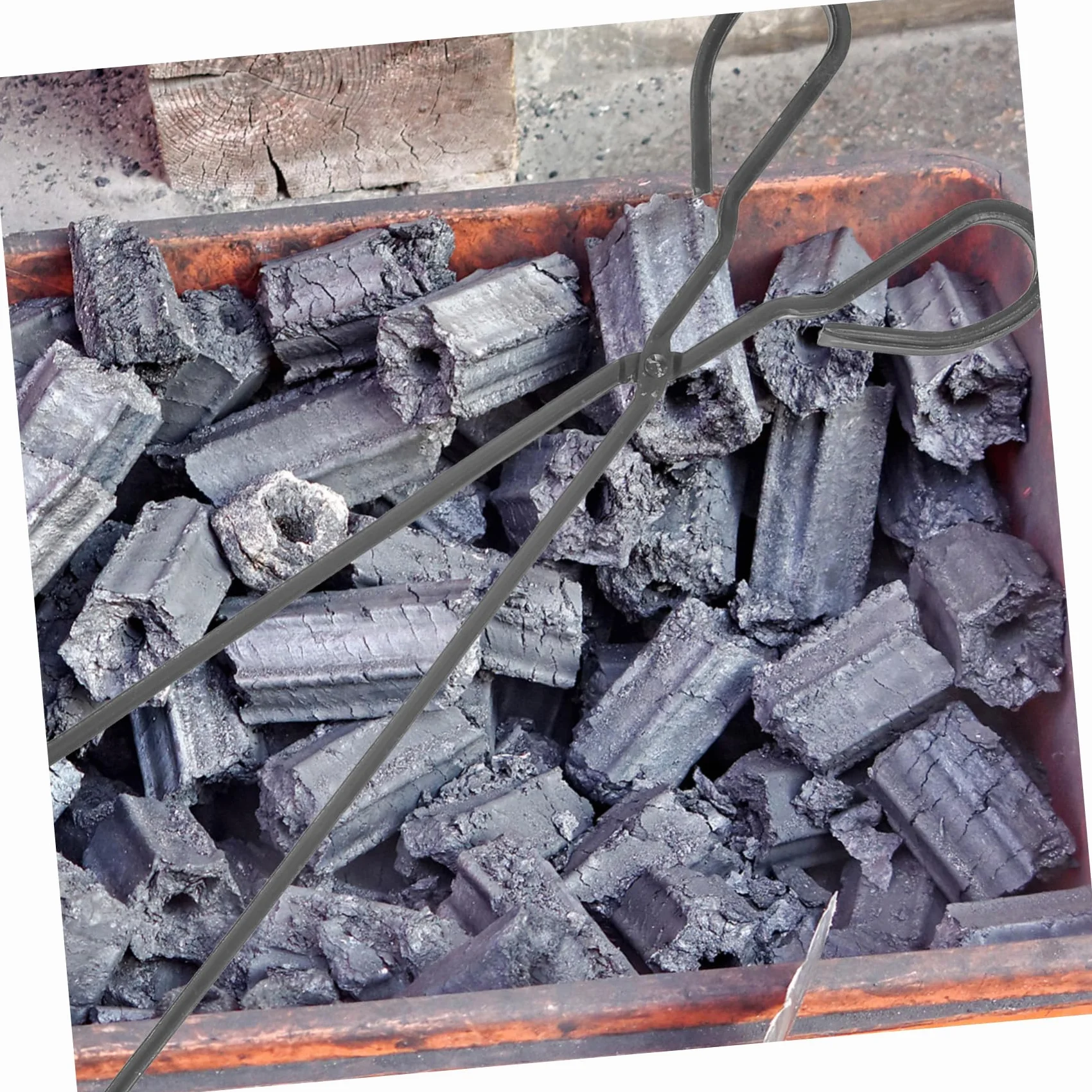 Metalowe Ciężkie Szczypce Do Kominka Długie Żelazne Szczypce Do Ogniska i Węgla Wytrzymałe i Zbierania Popiołu Bezpieczne Narzędzie Obsługi Otwartego Ognia