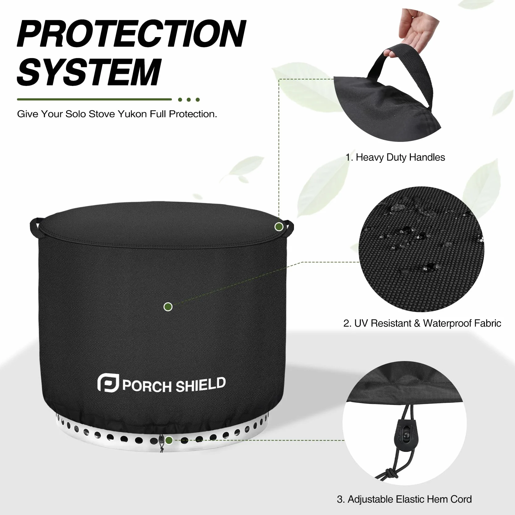 Porch Shield Odporny na blaknięcie pokrowiec na palenisko Solo Stove Yukon, wodoodporny pokrowiec na palenisko na patio, okrągły, 81 cm, pasuje do małego paleniska Solo Stove Yukon