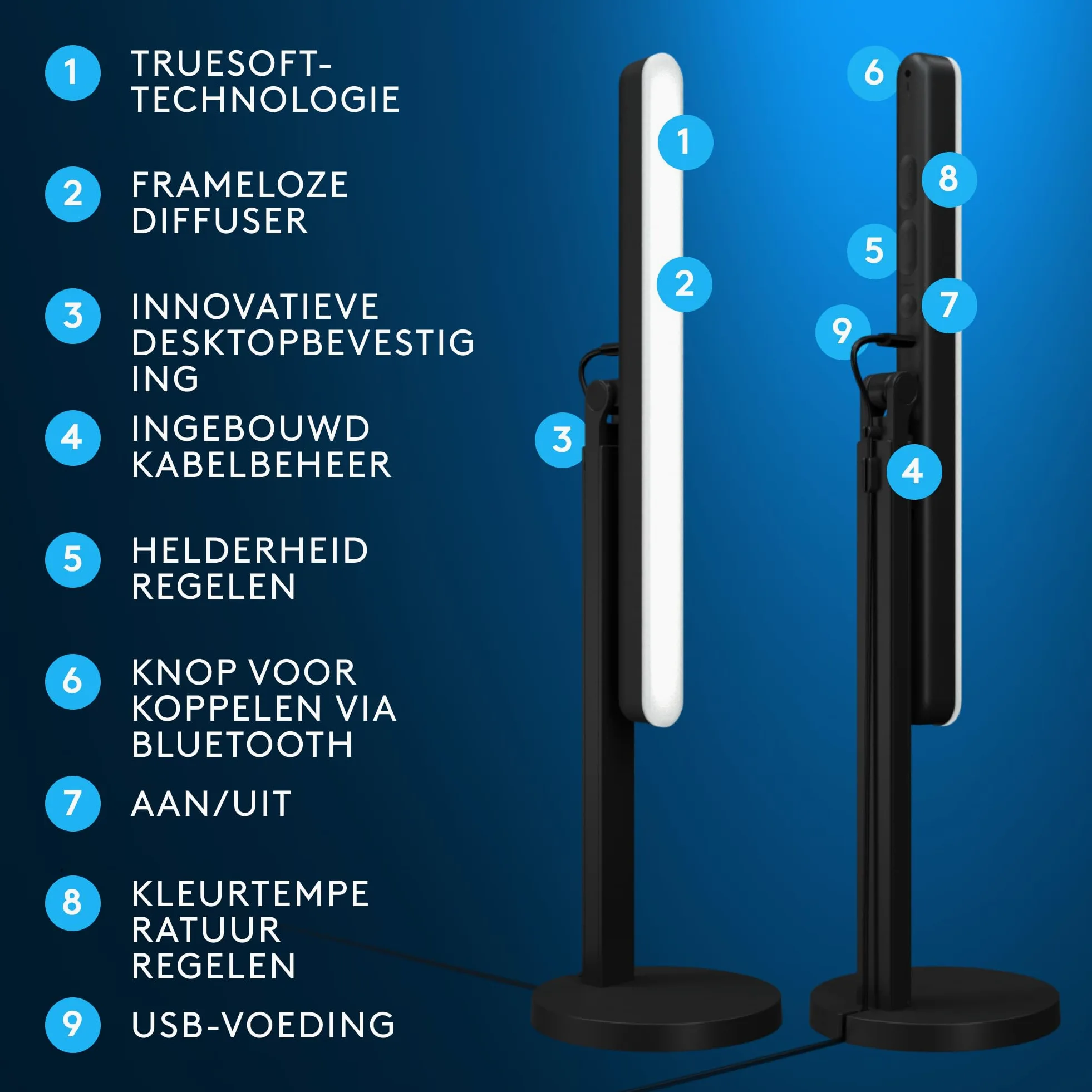 Logitech G Litra Beam premium gaminghoofdlamp met ledverlichting (grafiet) | TrueSoft-technologie, verstelbare bureaubevestiging, instellingen helderheid en kleurtemperatuur, bedieningsapp, pc/Mac