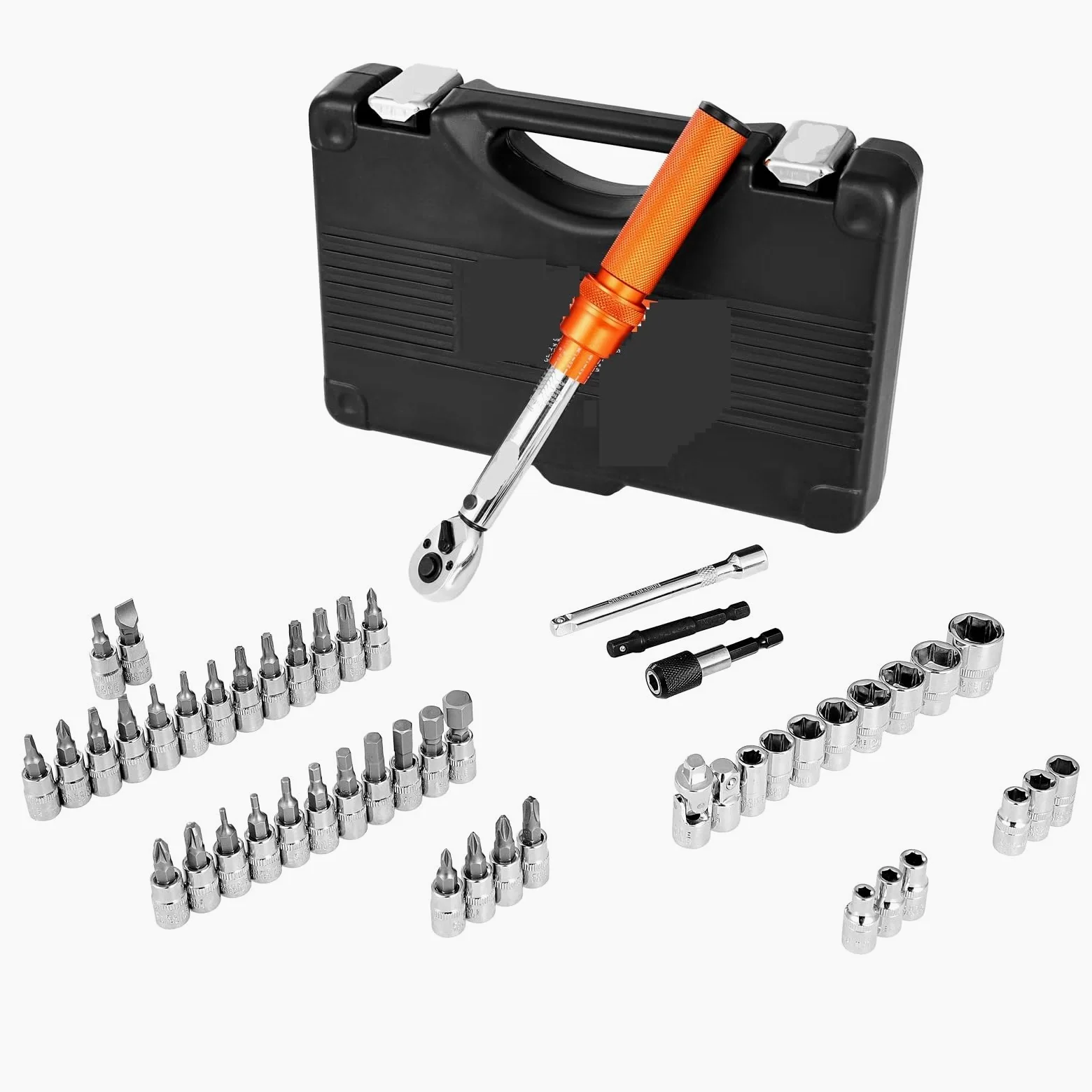 Klucze dynamometryczne Zestaw kluczy dynamometrycznych Click 20–240 lbf-in Napęd 1/4 cala, dwukierunkowe i dwuzakresowe, 72 zęby Telescopic Ratchet