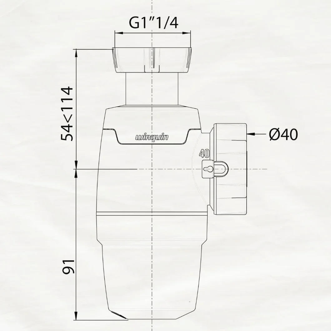 Wirquin 30722144 Syfon neo umywalka D40, biały