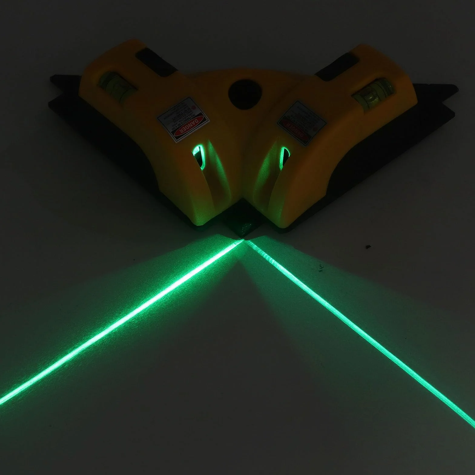 Poziomica Laserowa Pod Kątem Prostym 90 Stopni, Pozioma, Pionowa Widoczna Zielona Wiązka Poziomująca Wskaźnik Linii Do Układania Podłogi Wbudowany Akumulator