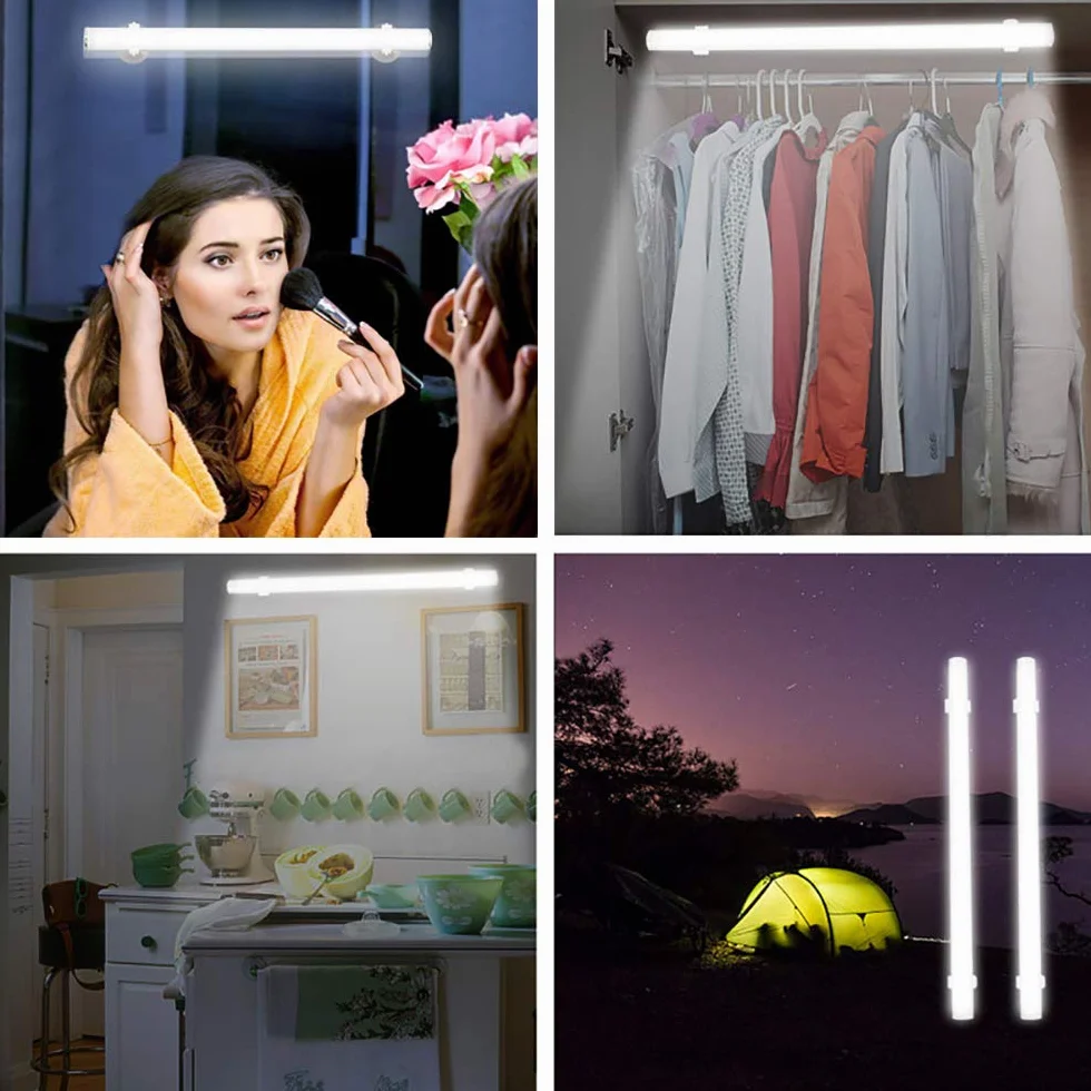 Lixada Światło lusterka toaletkowego, przenośna lampa do makijażu, sterowanie dotykowe / ładowanie USB, do oświetlenia lustra toaletki łazienkowej