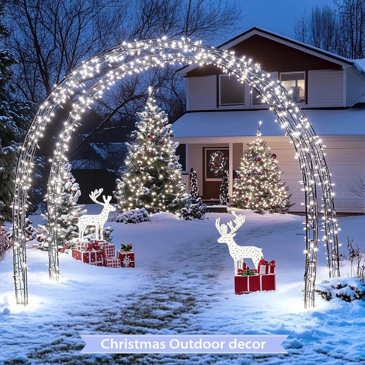 Łańcuch świetlny bożonarodzeniowy, 50M 1000Led 8 trybów świecenia, do użytku wewnątrz i na zewnątrz (white1000led)