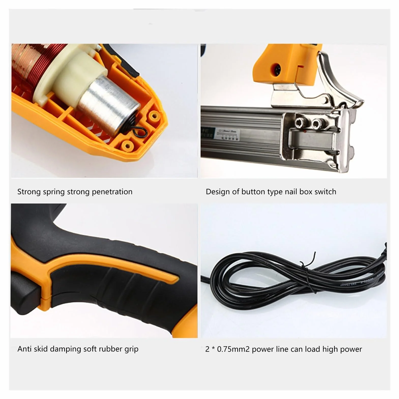 Pistolet do gwoździ 2300W elektryczny pistolet do gwoździ U gwoździarka zszywacz zszywacz do drewna zszywacz do mebli elektronarzędzia do baterii do warsztatu i domu