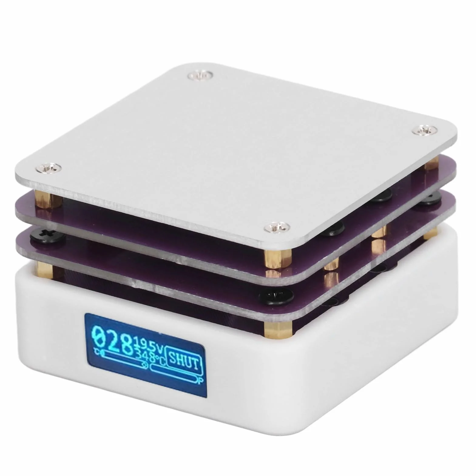 Fockety Płyta lutownicza, 20 V, 5,6 cm x 5,6 cm, elektryczna płyta grzewcza z wyświetlaczem LED, lutownica lutownicza do naprawy elektronicznej