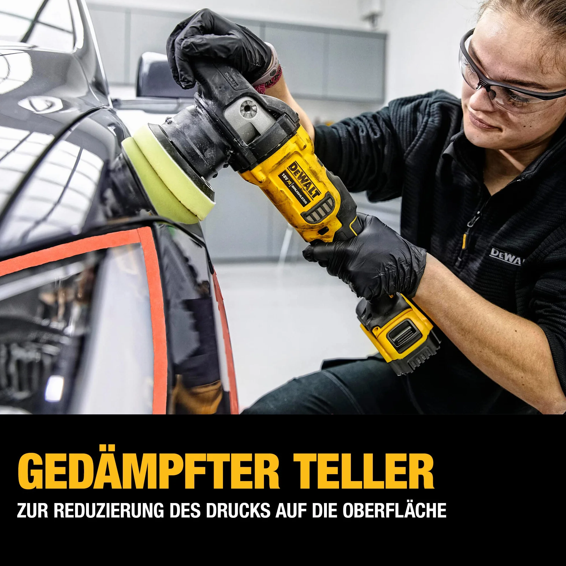Polerka Mimośrodowa Aku 18V 125mm Wersja Body DeWalt ŻÓŁTY
