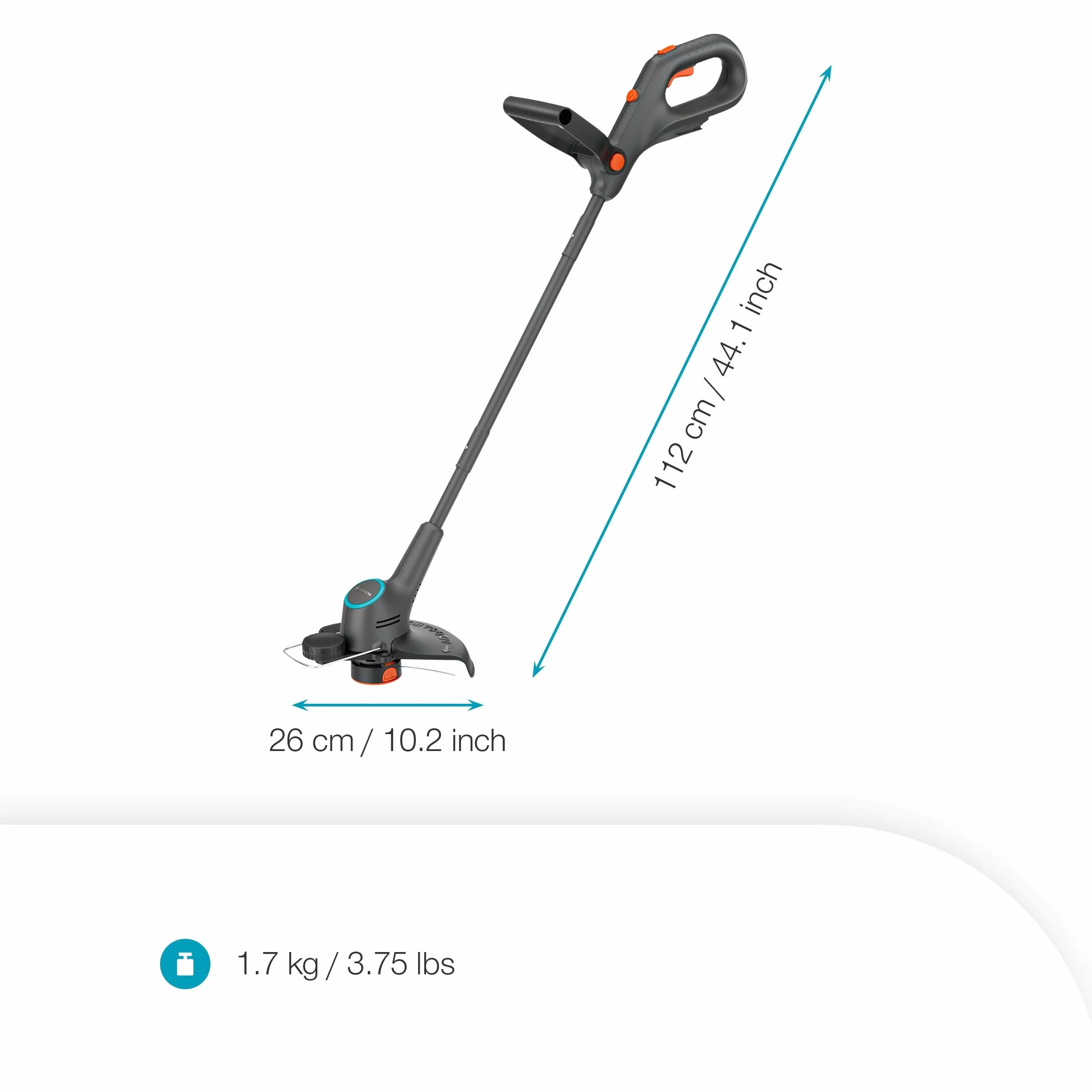 Gardena EasyTrim 25/18 V Solo akumulatorowa podkaszarka do trawy, funkcja 2 w 1, lekka i ergonomiczna, idealna do precyzyjnych krawędzi (14704-55)