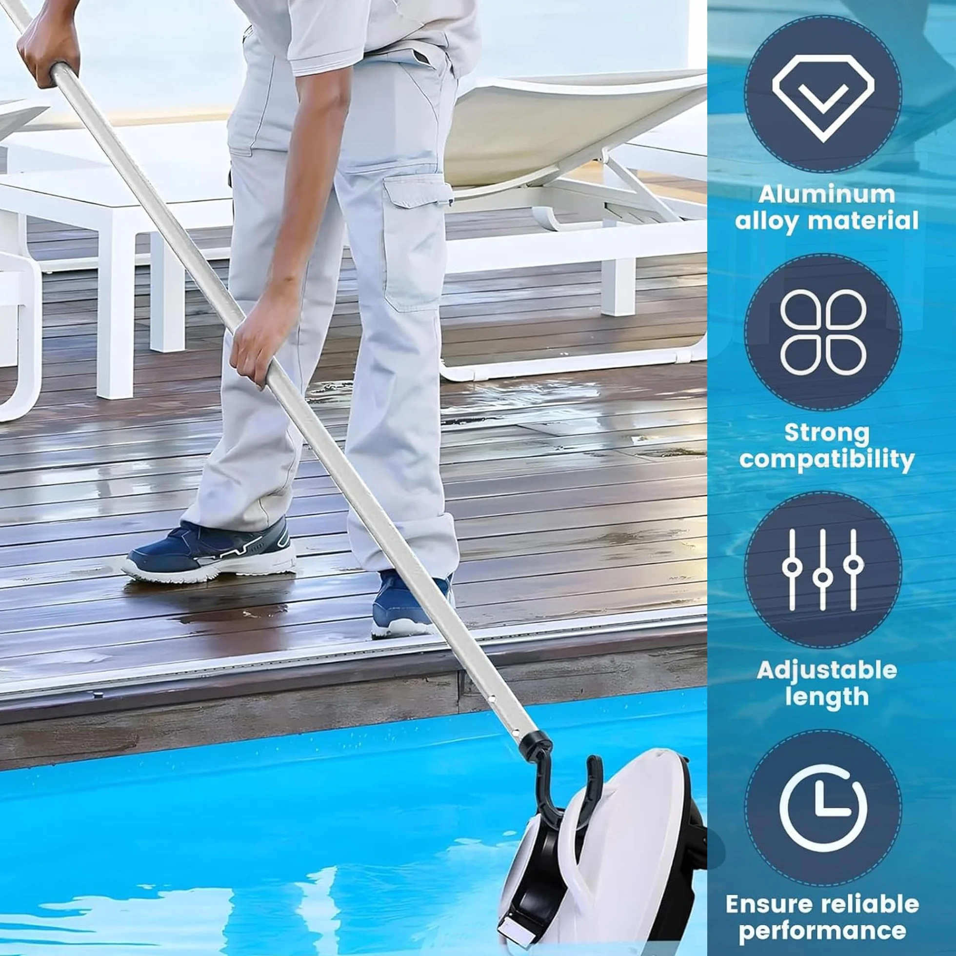 2 szt. Haczyk do robota basenowego, hak do basenu barowego, hak do akcesoriów do robotów basenowych, akcesoria do czyszczenia, bezprzewodowy hak do robota basenowego (czarny)