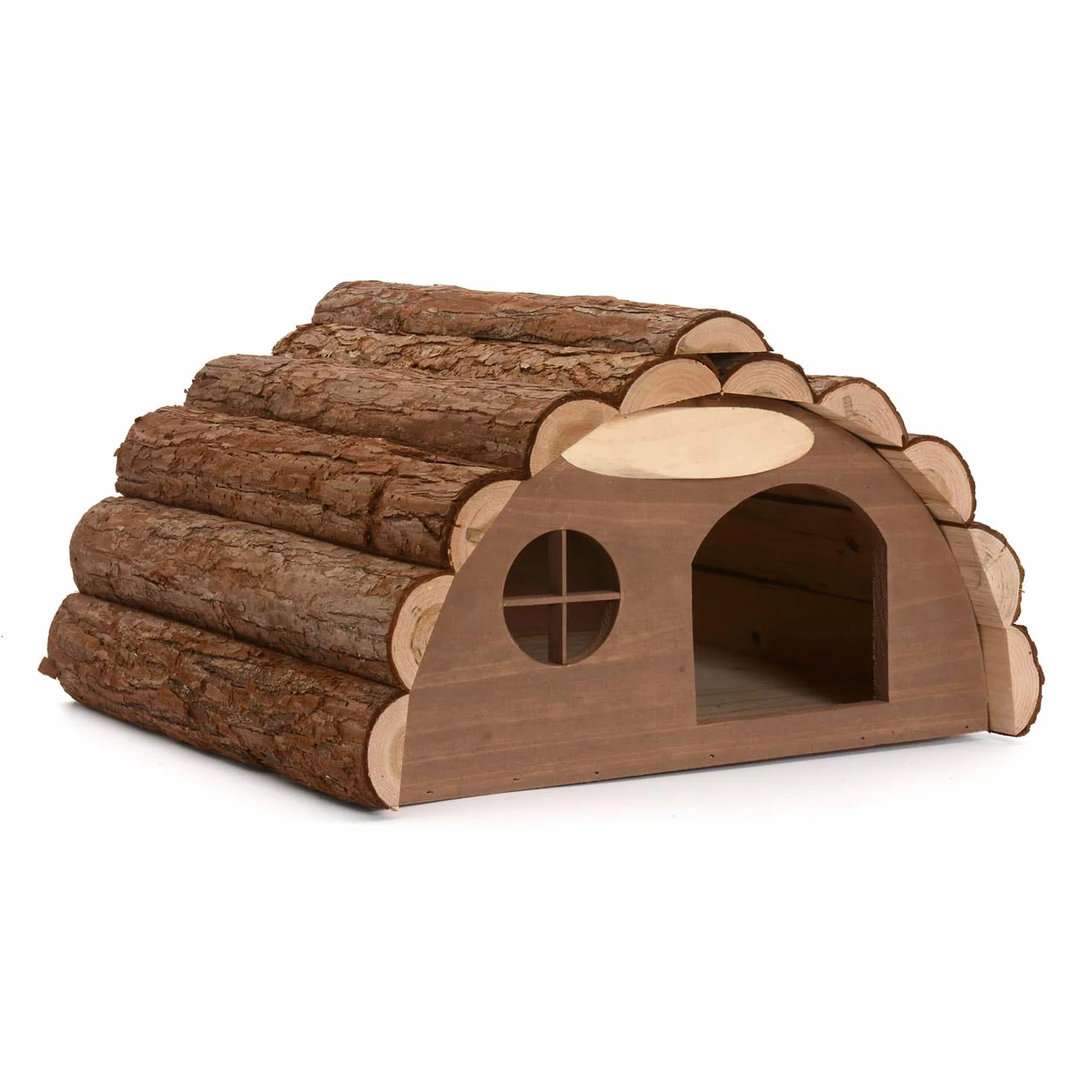 CKB LTD Drewniany Dom dla Jeża lub Świnki Morskiej - Schronienie na Zewnątrz - Hotel Może Być Używany w Domu Hibernacyjnym dla Schroniska Ogrodowego - 33,5 x 34 x 19 cm