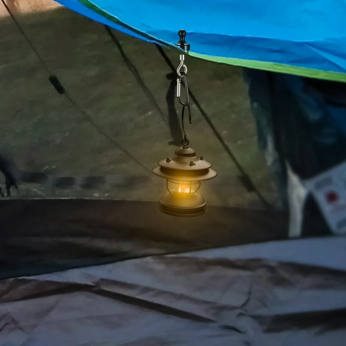 SHACHENH 4 sztuki bardzo mocnych haczyków magnetycznych, na kemping, czarny, magnes z haczykami, magnetyczne haczyki z karabińczykiem, uchwyt magnetyczny na kemping, garaż, do kuchni, biura, łazienki