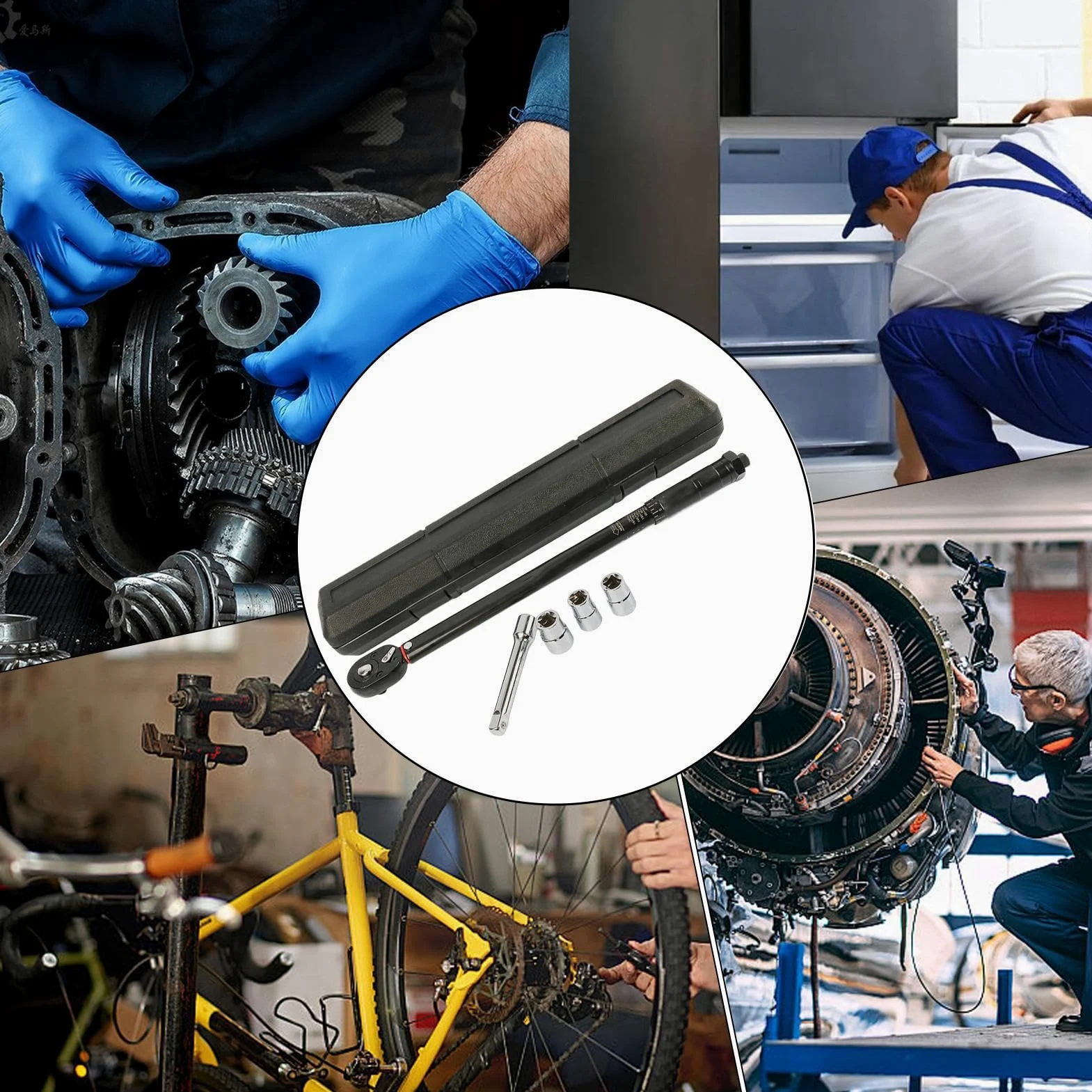 Klucz dynamometryczny 1/2 Precyzyjne regulowane ergonomiczne narzędzia | Klucz dynamometryczny zapadkowy Dla mechaników samochodowych i inżynierów