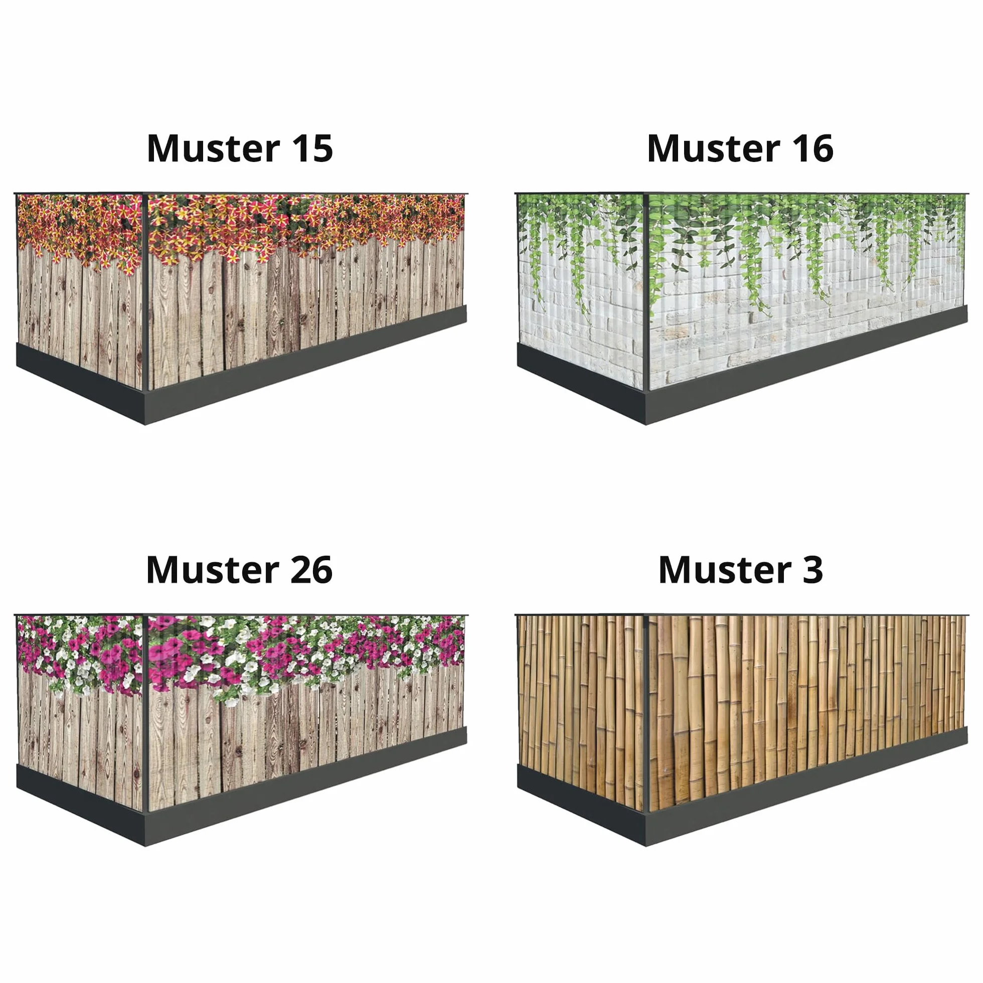 Osłona balkonowa mata prywatności 300x100 cm wzór 16