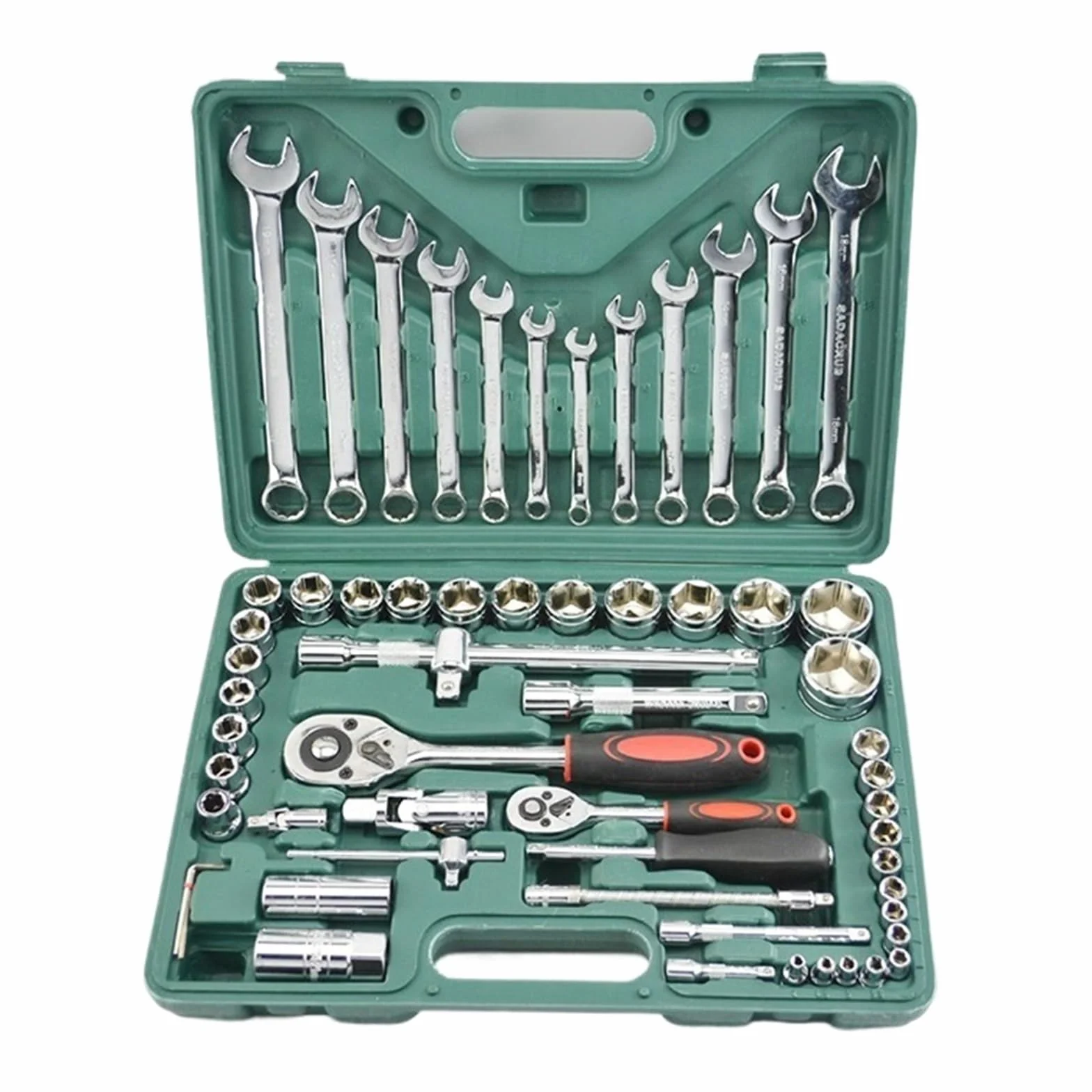 Wkrętak Dynamometryczny Zestaw Kluczy Nasadowych Heavy Duty Wrench Multifunctional Combination Box Auto Kit 61 Szt. Do Napraw Samochodowych Z Grzechotką Precyzyjny Dokładny