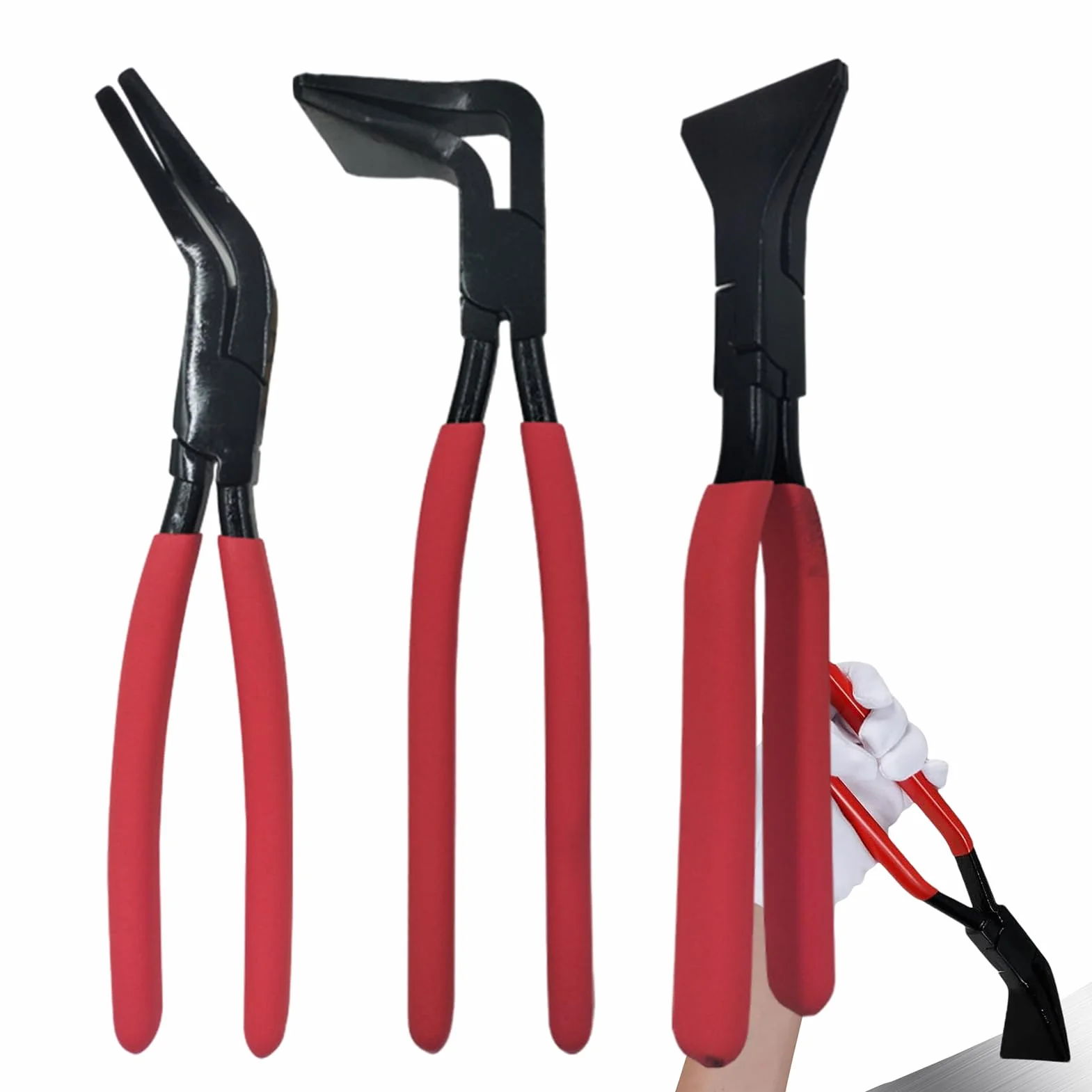 Zestaw Cęgów Blacharskich Zestaw 3 Sztuk Ręcznych Giętarek Do Blachy | Ergonomiczny Zestaw Szczypiec Do Zaginania Blachy do Prac Domowych Samochodowych Hydraulicznych i