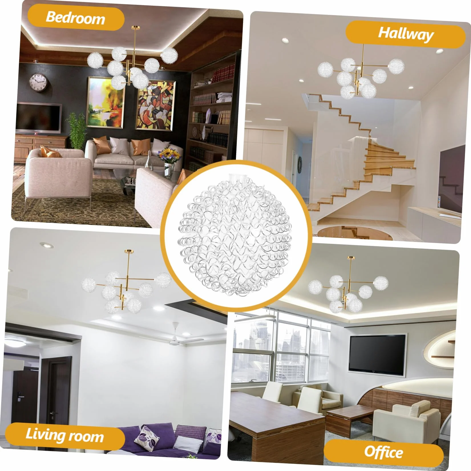VALICLUD Aluminiowy Klosz Kulisty Do Lamp Stołowych Nowoczesny Abażur z Drutu i Szkła Wymienny Klosz Do Elegancki Design