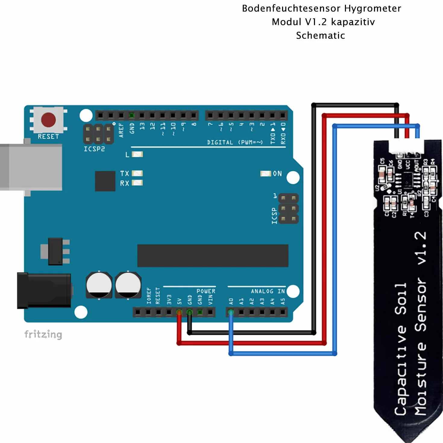 Aideepen 6 szt. gleby czujnik wilgotności moduł higrometru V1.2 pojemnościowy do Arduino, analogowy pojemnościowy czujnik wilgotności gleby moduł odporny na korozję do nawadniania roślin Arduino zestawy DIY