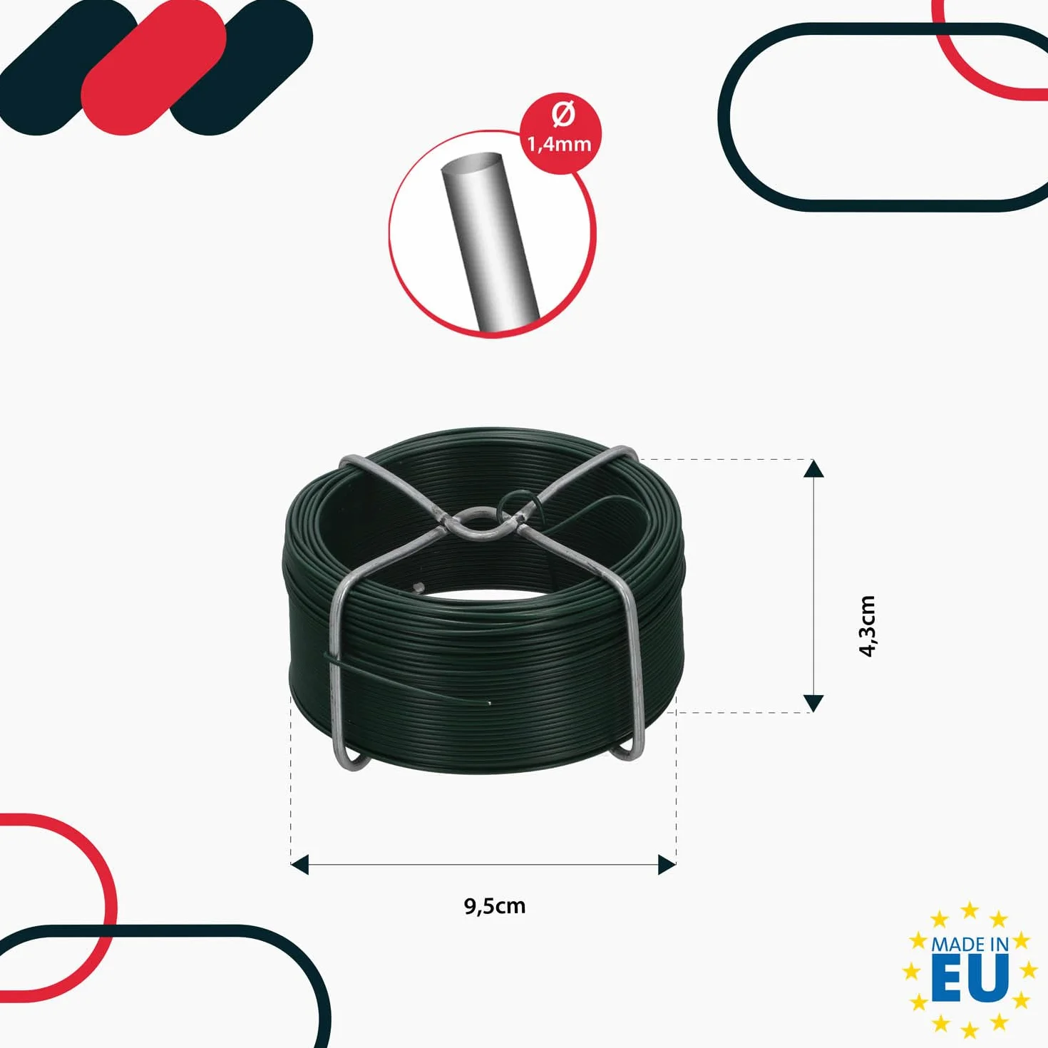 KOTARBAU® Przędza ogrodowa 1,4 mm 50 m powlekana PCW zielona