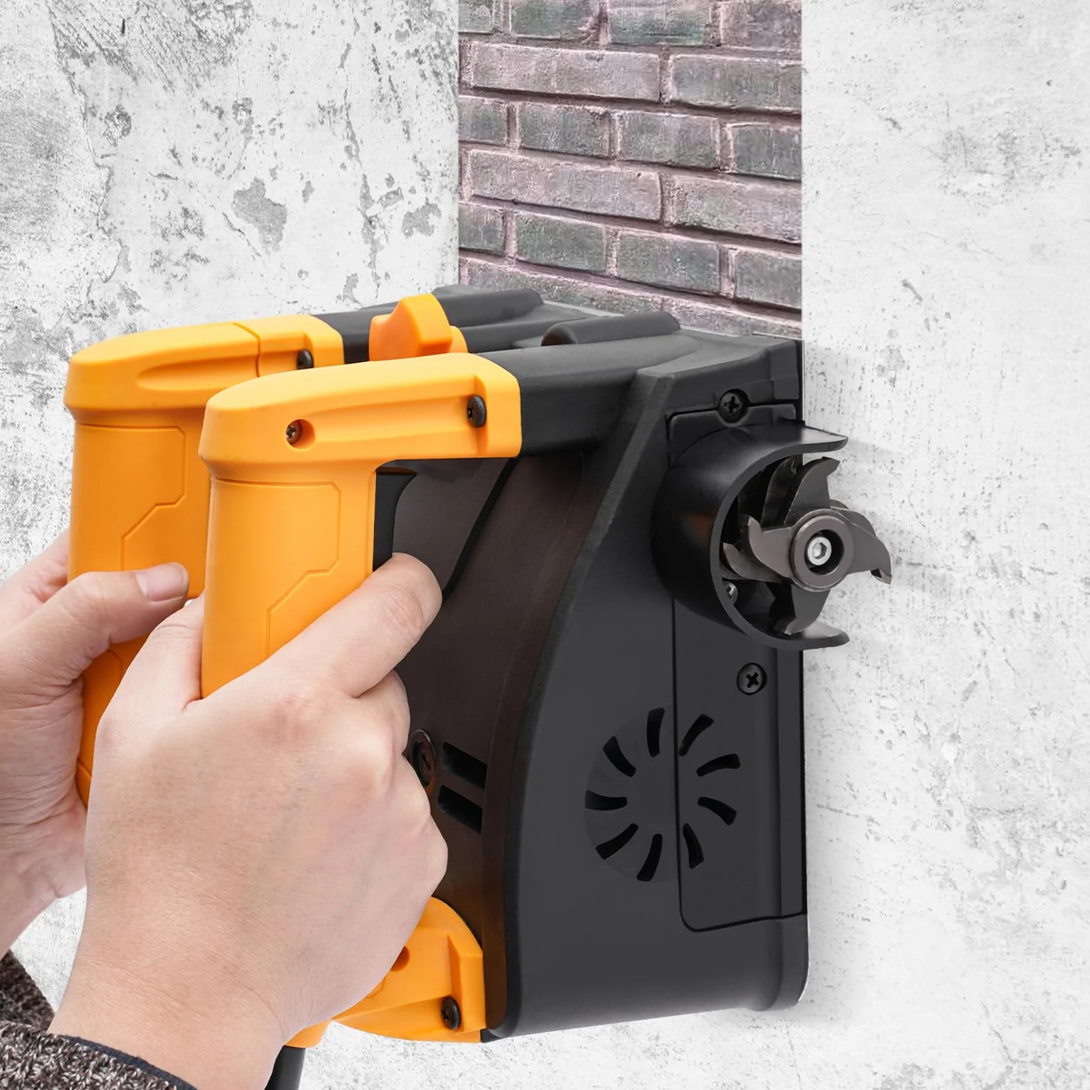 Frezarka do betonu 1200 W, bruzdownica 4000 obr./min, regulowana głębokość 1-4 mm, frez szczelinowy do łopatek tynku piaskowego i cementowych, ścian szpachlowych (zwykły nóż)