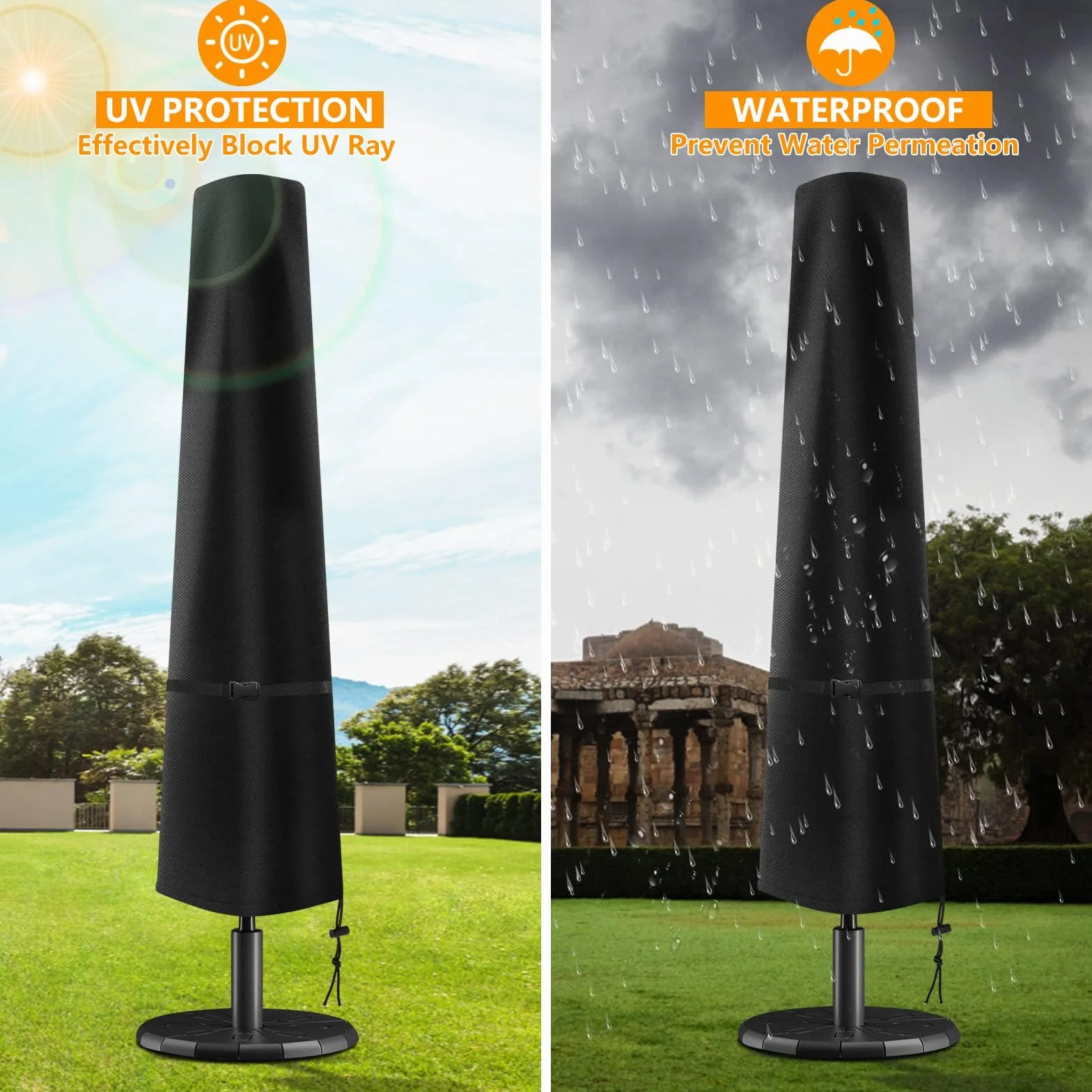 Pokrowiec na parasol ogrodowy 420D Oxford wodoodporny UV 2,5-4 m