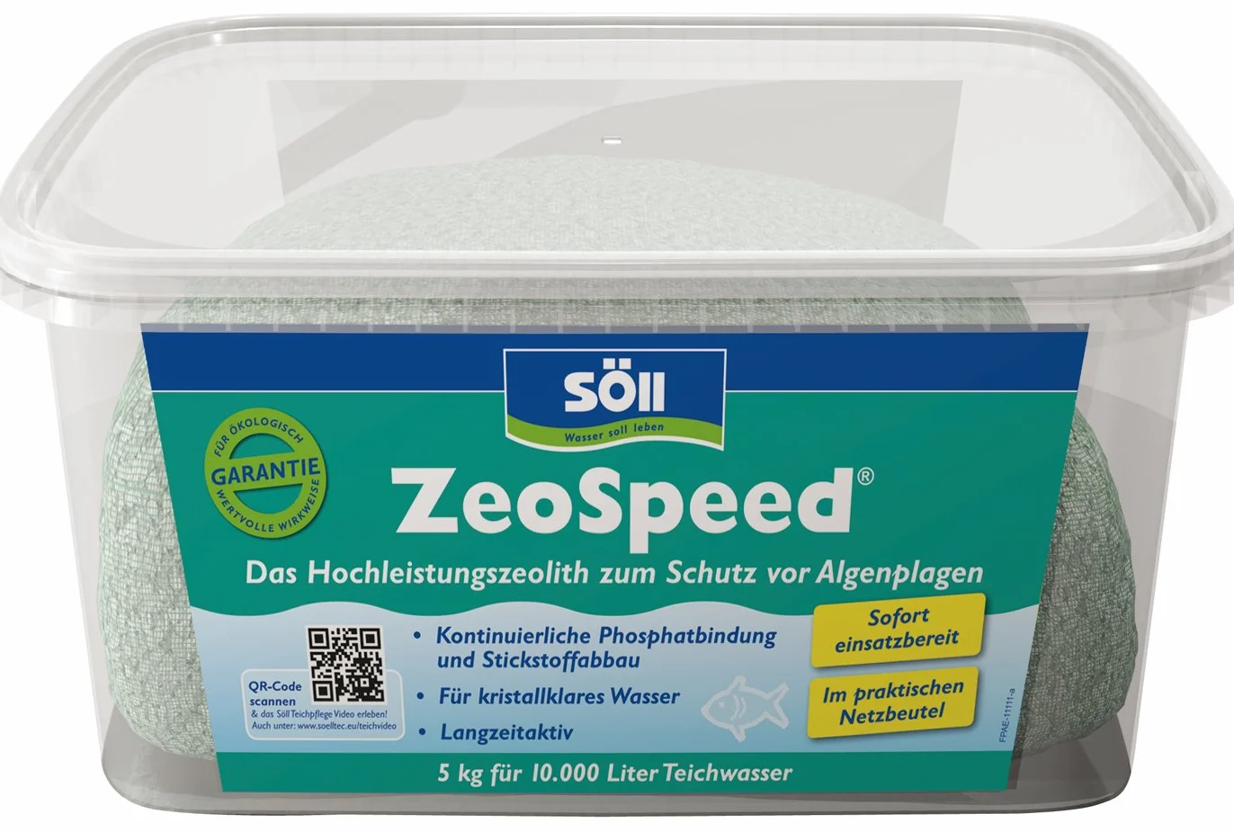 Söll 83697 ZeoSpeed, 5 kg – wysokowydajny szeolit do ochrony przed szkodnikami glonami, fosforanami i azotem/mineralnym produktem naturalnym