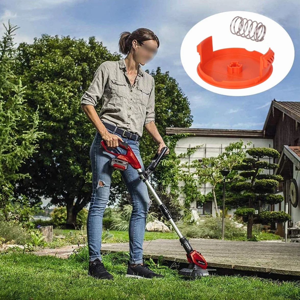 Trymer do pokrywy szpuli, 8 szt. czarna rolka deker kompatybilna zastępcza szpula szpula pokrywy pokrywy + 8 szt. sprężynowe części zamienne do podkaszarki do trawy AFS
