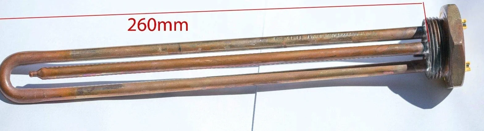 Grzałki z termostatem 1 1/4", 5/4", 3 kW - termostat bezpieczeństwa, do instalacji solarnej, bojlera CWU RECO