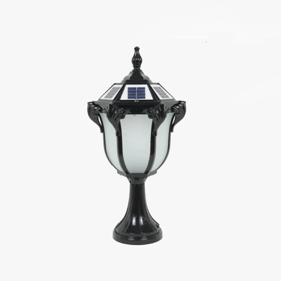 Zewnętrzne lampy słupkowe nowoczesne lampy solarne kolumnowe proste metalowe lampy ogrodowe wodoodporne zewnętrzne ogrodzenie drzwi bramy willa LED oświetlenie