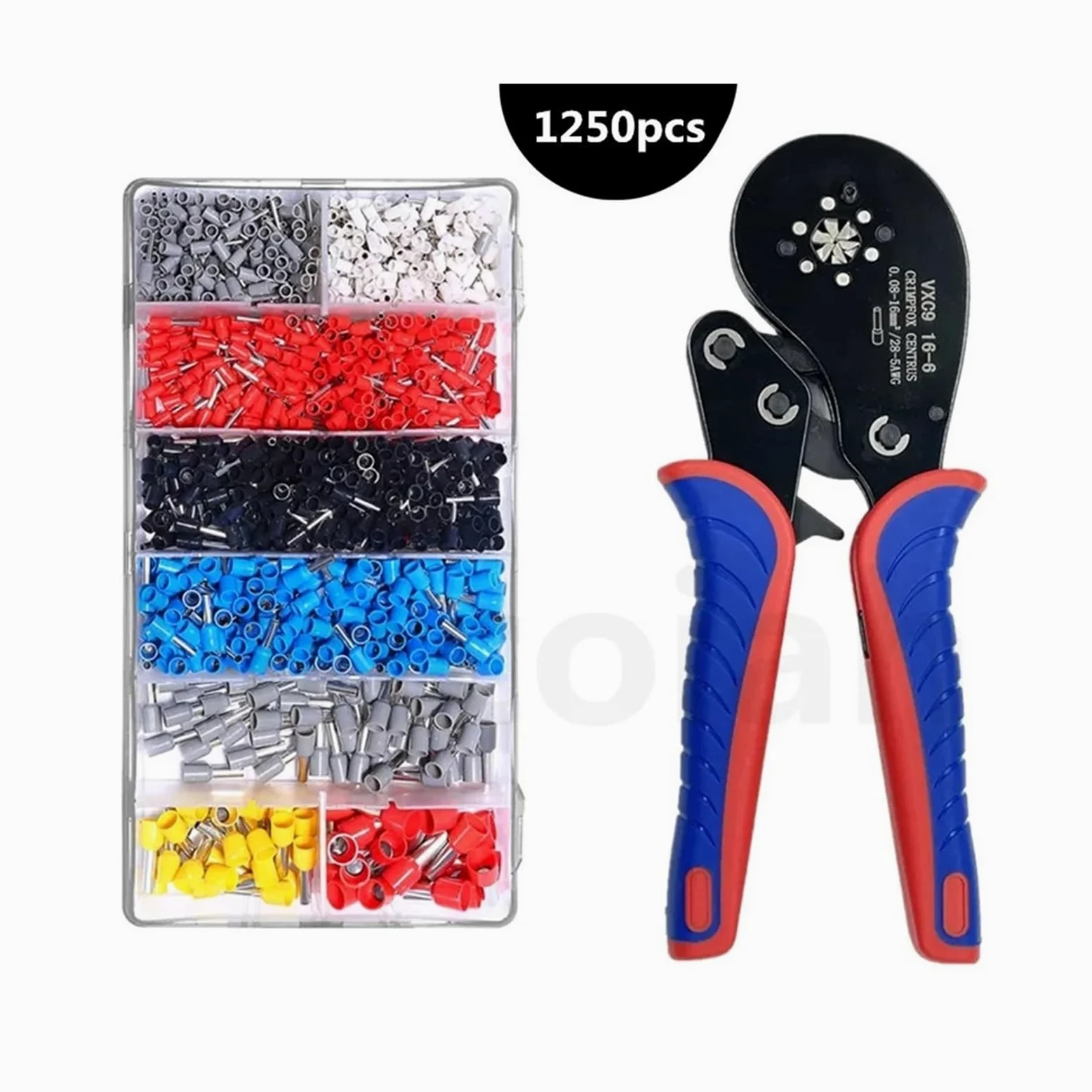 Zestaw narzędzi do zaciskania tulejek, zestaw szczypiec do zaciskania tulejek, zaciskarki sześciokątne (0,08-16 mm²/AWG28-5) do złączy tulejek Warsztat, garaż