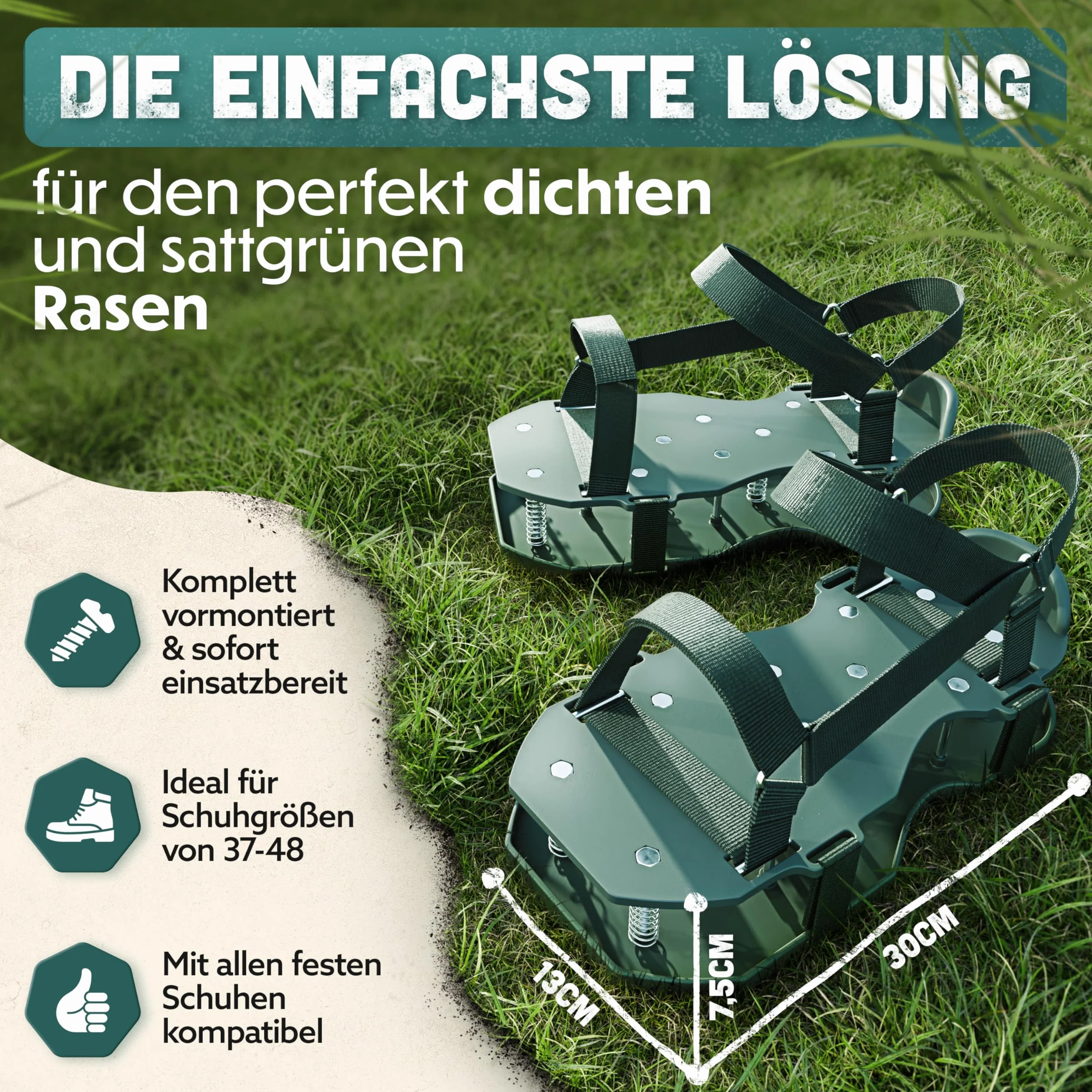 Nagelschuhe Pro | Aeratorzy do trawnika + buty do podłóg | Aerator i wertykulator do trawnika do wentylacji | Wysokiej jakości buty do trawnika do wentylacji i rozluźniania - wstępnie