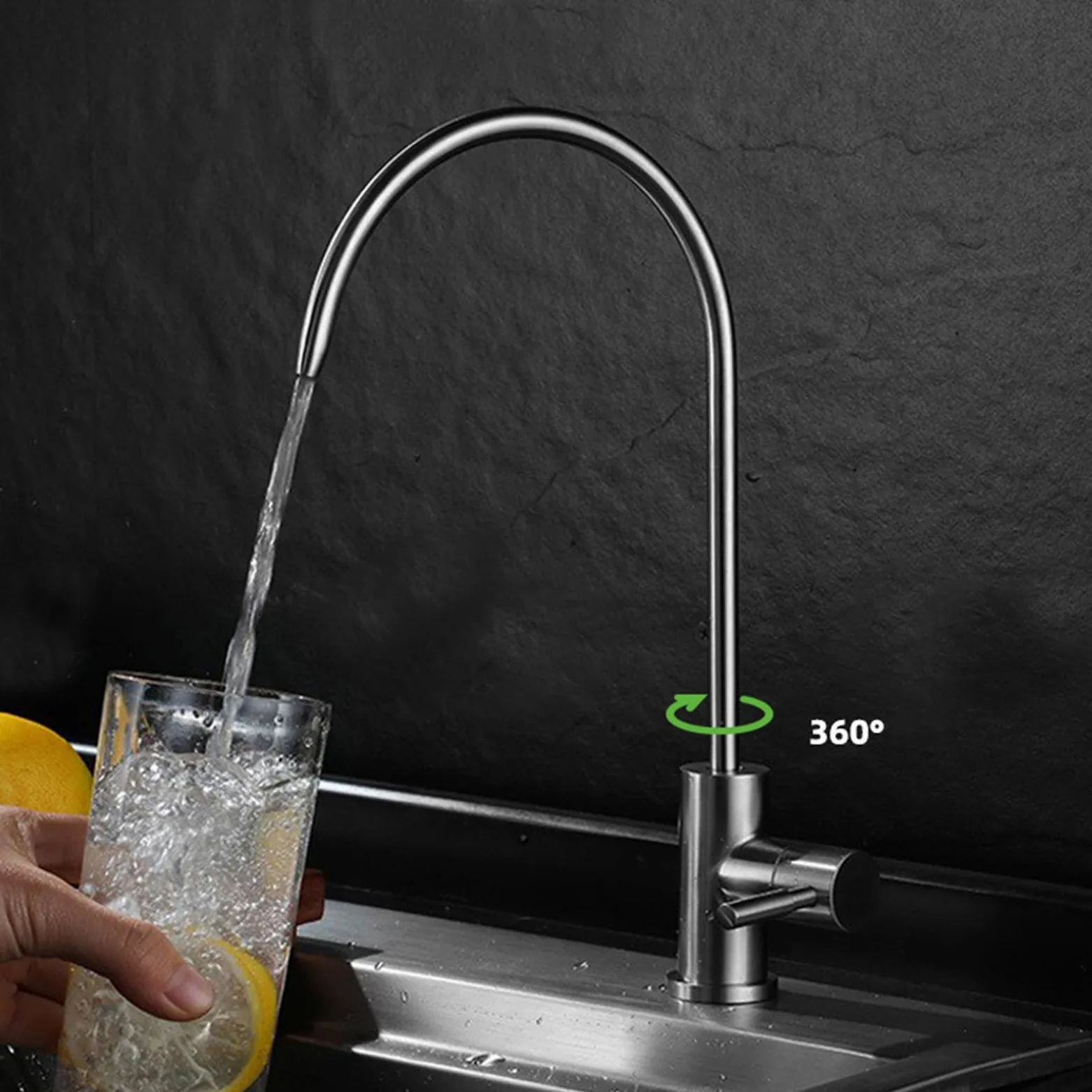 Złoty łabędź szyja zimna szczotka bateria kuchenna ze stali nierdzewnej bateria czysta woda kran nowoczesny design łatwa instalacja idealna do użytku domowego i restauracji