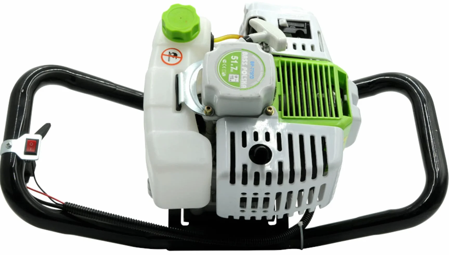BASS POLSKA Wiertnica Glebowa Spalinowa Moc 1,46 kW Jednocylindrowy Dwusuwowy Silnik 51,7 cc Zapłon CDI Wymienne Rozmiary Wietrła od 100 do 300 mm Ślimak do Gleby