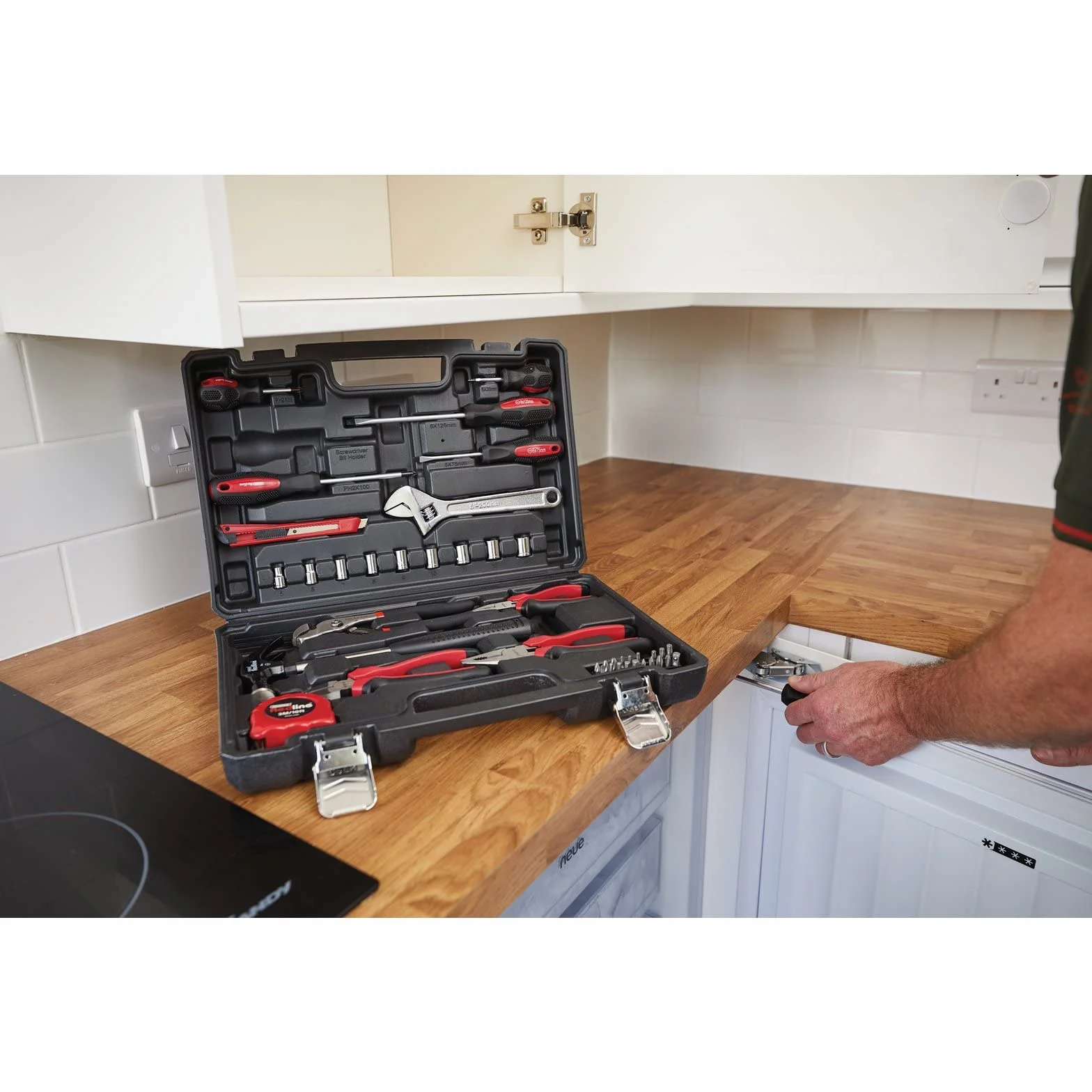 Draper 70382 zestaw narzędzi Redline (43 sztuki) zestawy narzędzi DIY, czerwony i czarny, jeden rozmiar