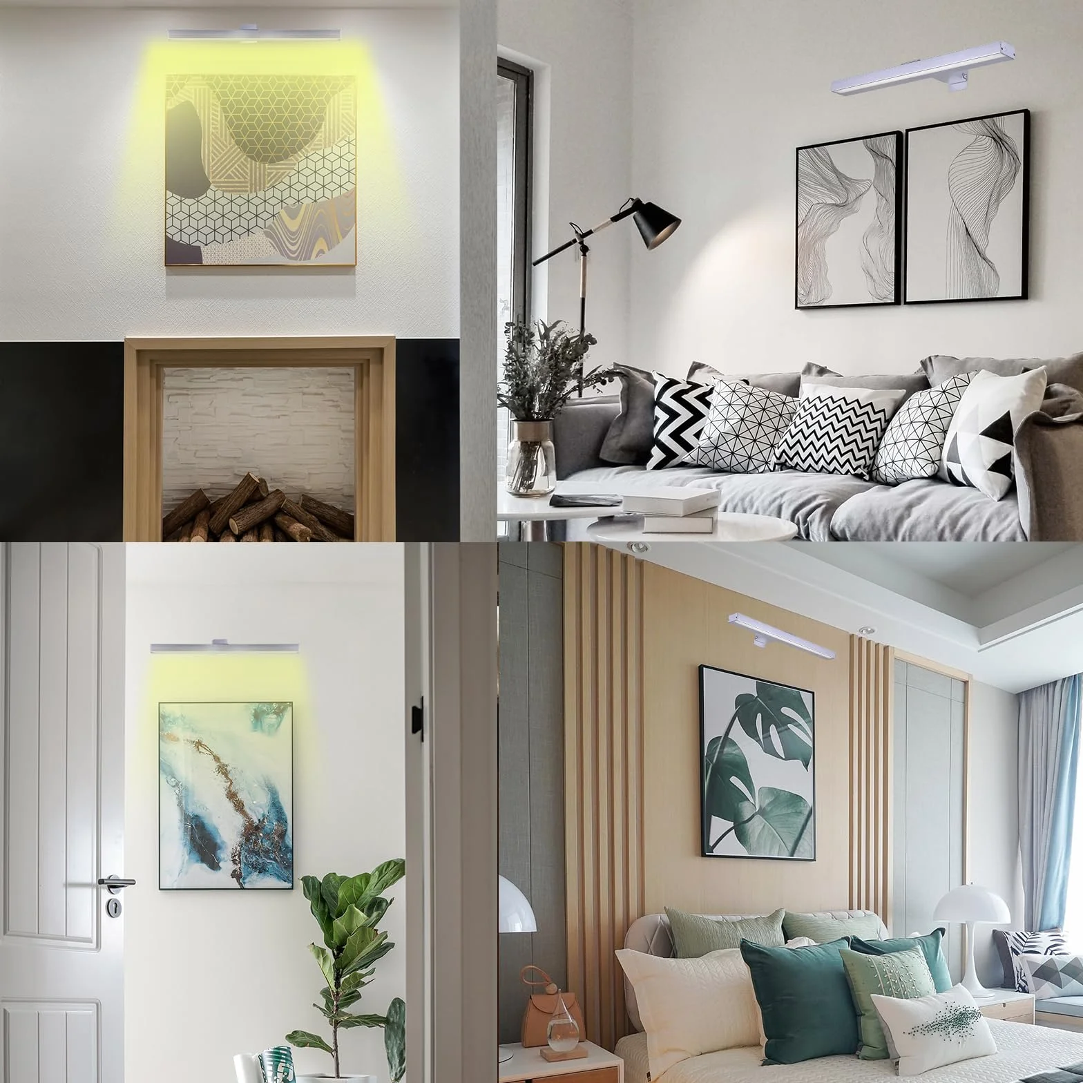Bezprzewodowe światła obrazowe ze zdalnym, akumulatorowym malowaniem baterii Lampa wyświetlająca z 3-trybami oświetlenia,ściemnialne światło dartboard z zegarem do sztuki portretowej ramki