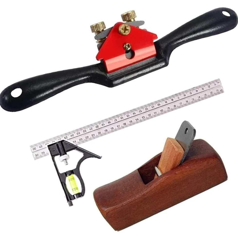 Ręczny strug， 3 szt. narzędzi stolarskich, regulowany 9 cali z płaską podstawą i metalowym ostrzem, 4-calowy miniaturowy strugarka do drewna dla stolarzy, 12-calowy grzebień